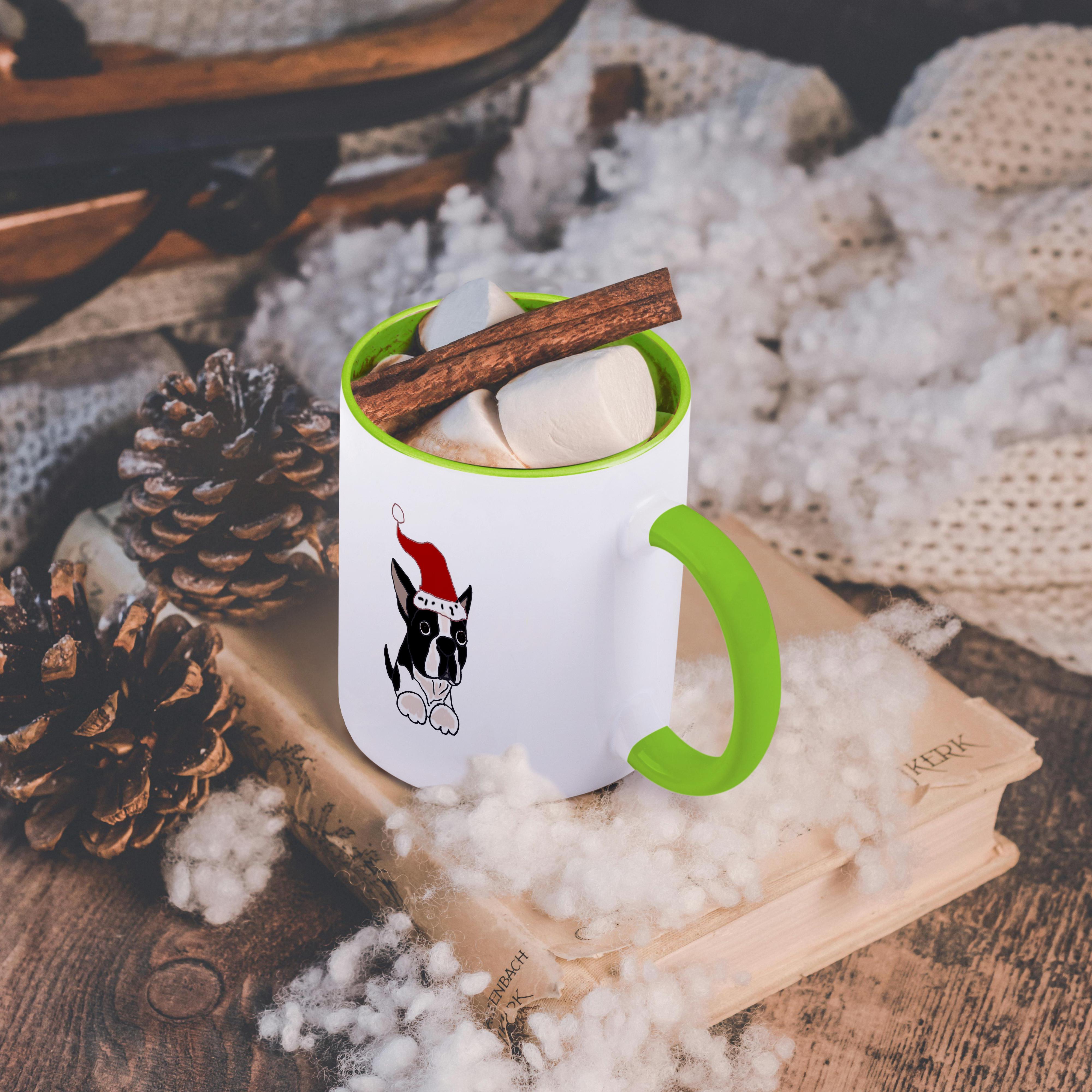 3dRose, lustiger Weihnachts Boston Terrier Hund in Nikolausmütze, Tasse - Bild 40 von 99