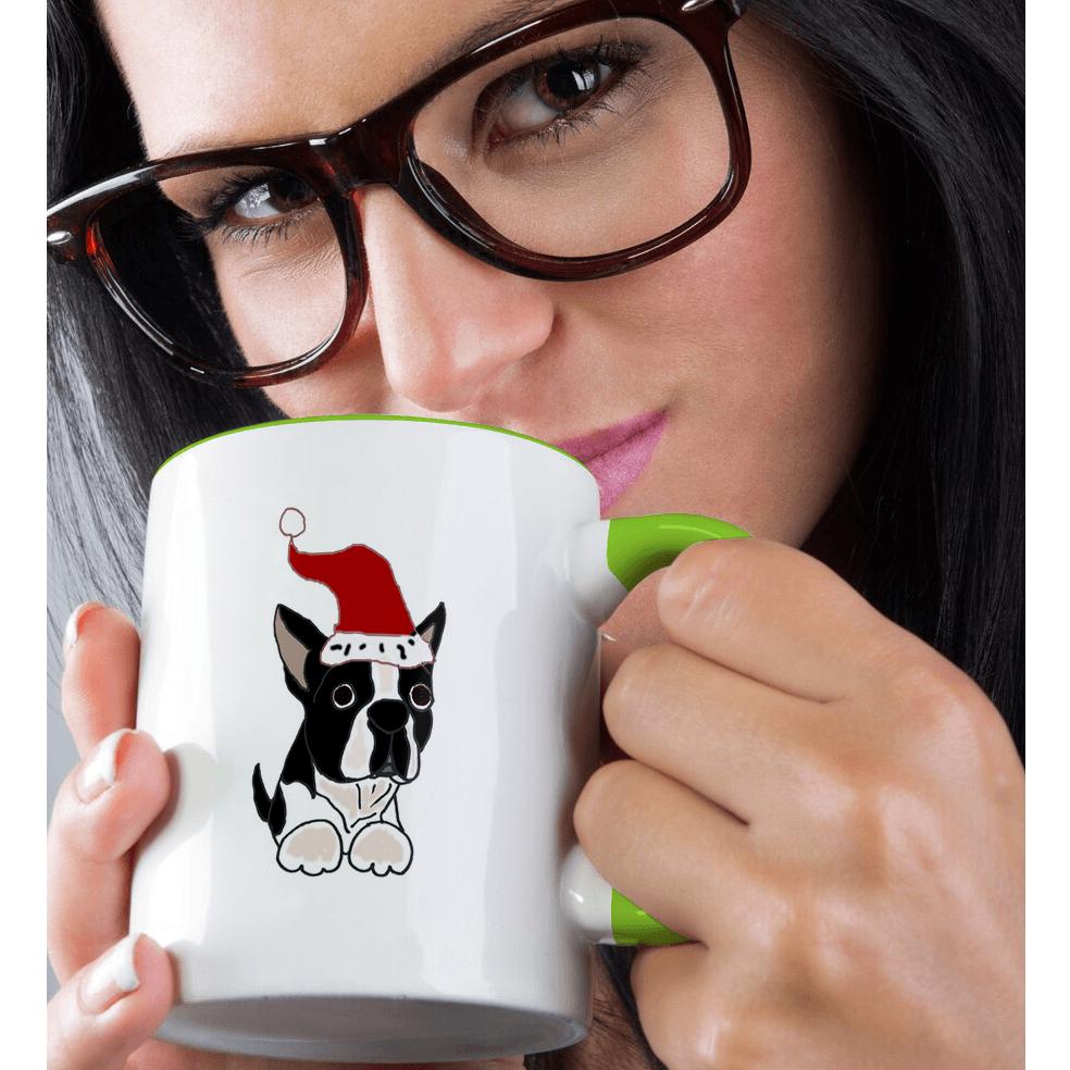 3dRose, lustiger Weihnachts Boston Terrier Hund in Nikolausmütze, Tasse - Bild 37 von 99