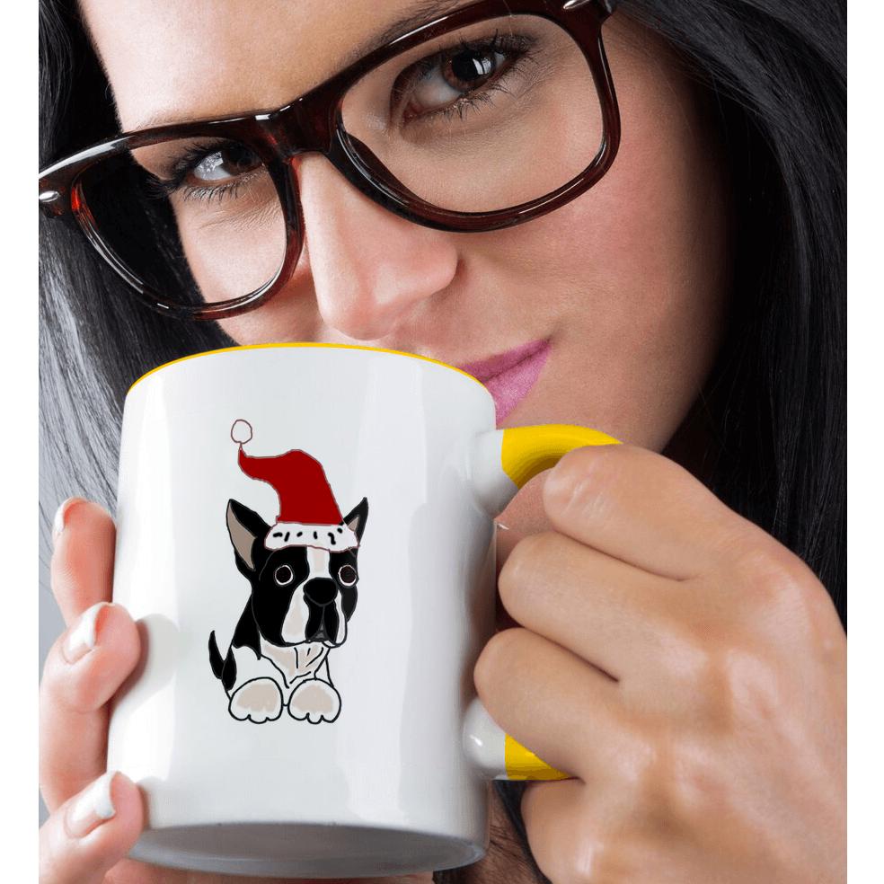 3dRose, lustiger Weihnachts Boston Terrier Hund in Nikolausmütze, Tasse - Bild 9 von 99