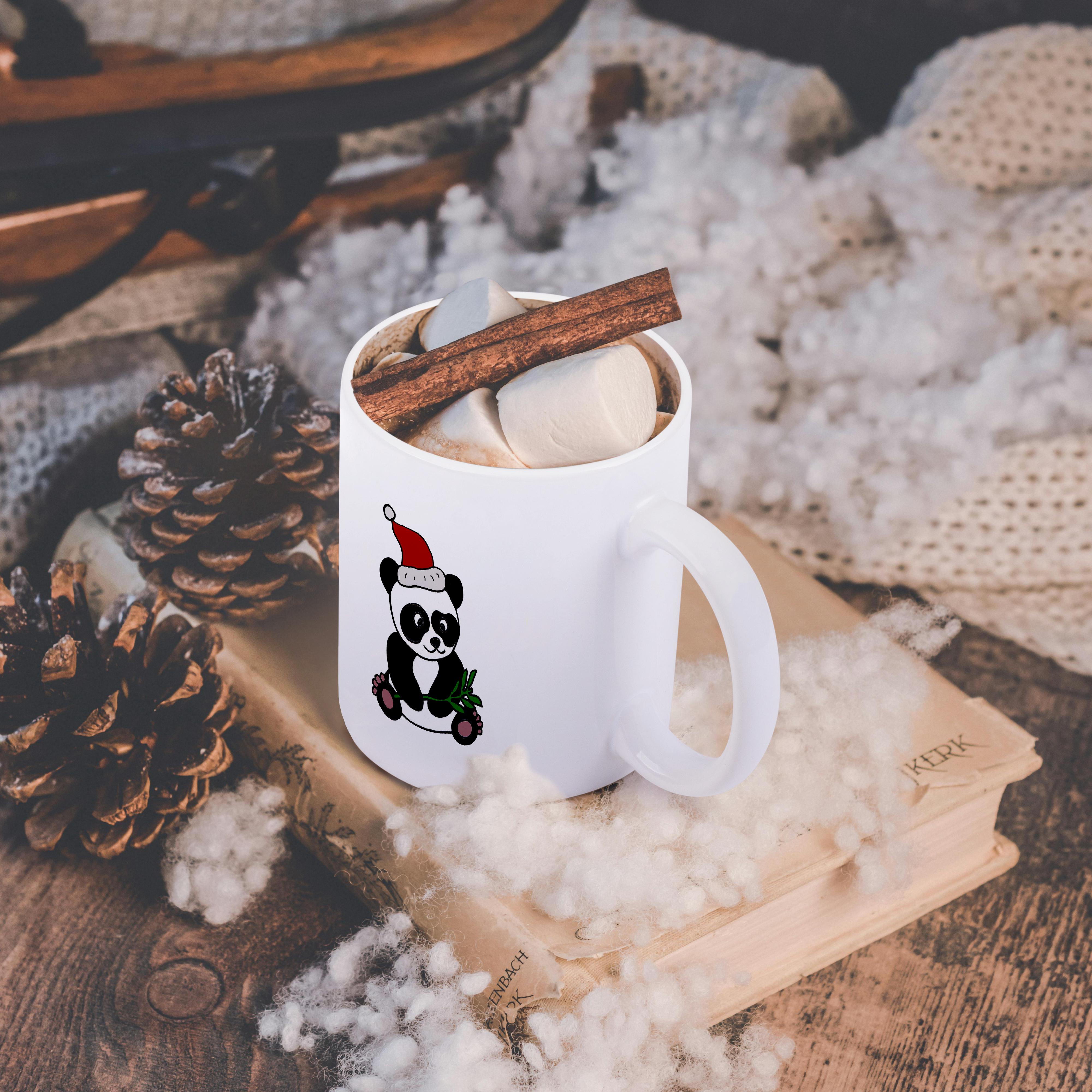 3dRose, Divertido Oso Panda Usando Sombrero de Papá Noel Arte de Navidad, Taza - Imagen 19 de 99