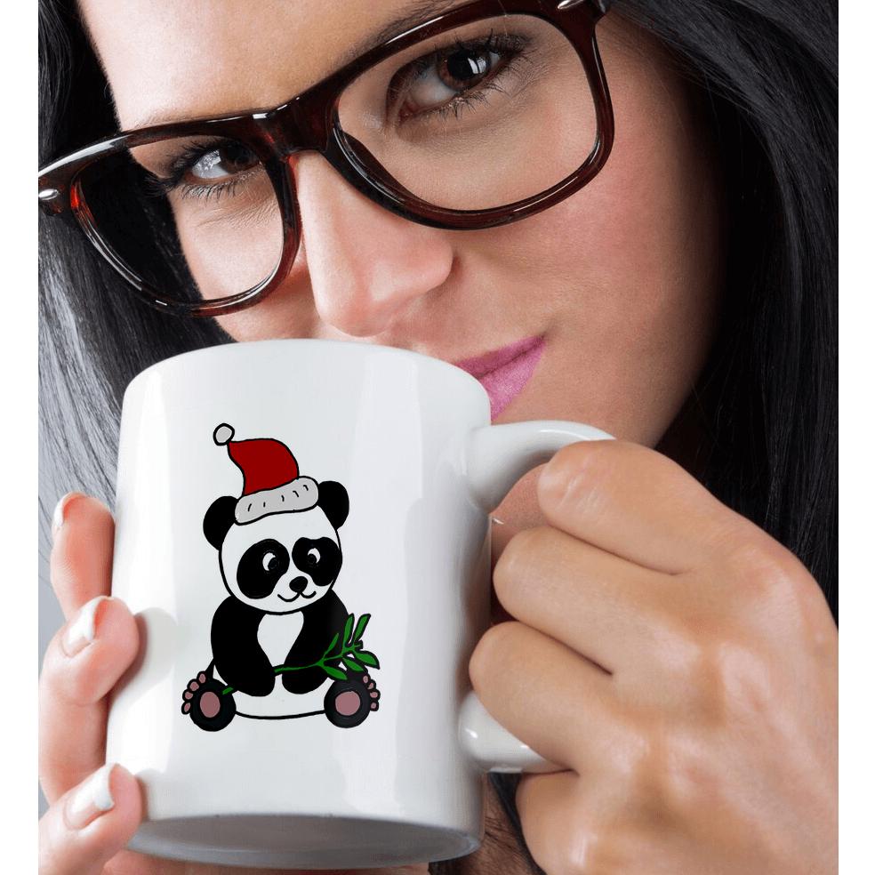 3dRose, Divertido Oso Panda Usando Sombrero de Papá Noel Arte de Navidad, Taza - Imagen 16 de 99