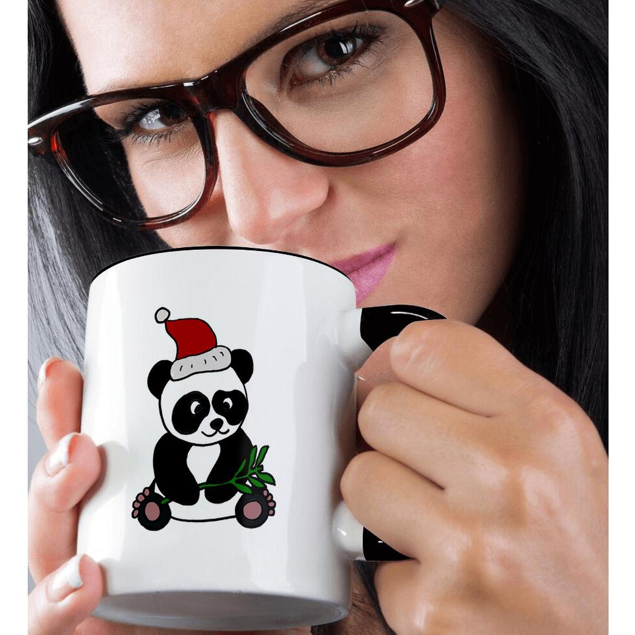 3dRose, Divertido Oso Panda Usando Sombrero de Papá Noel Arte de Navidad, Taza - Imagen 23 de 99