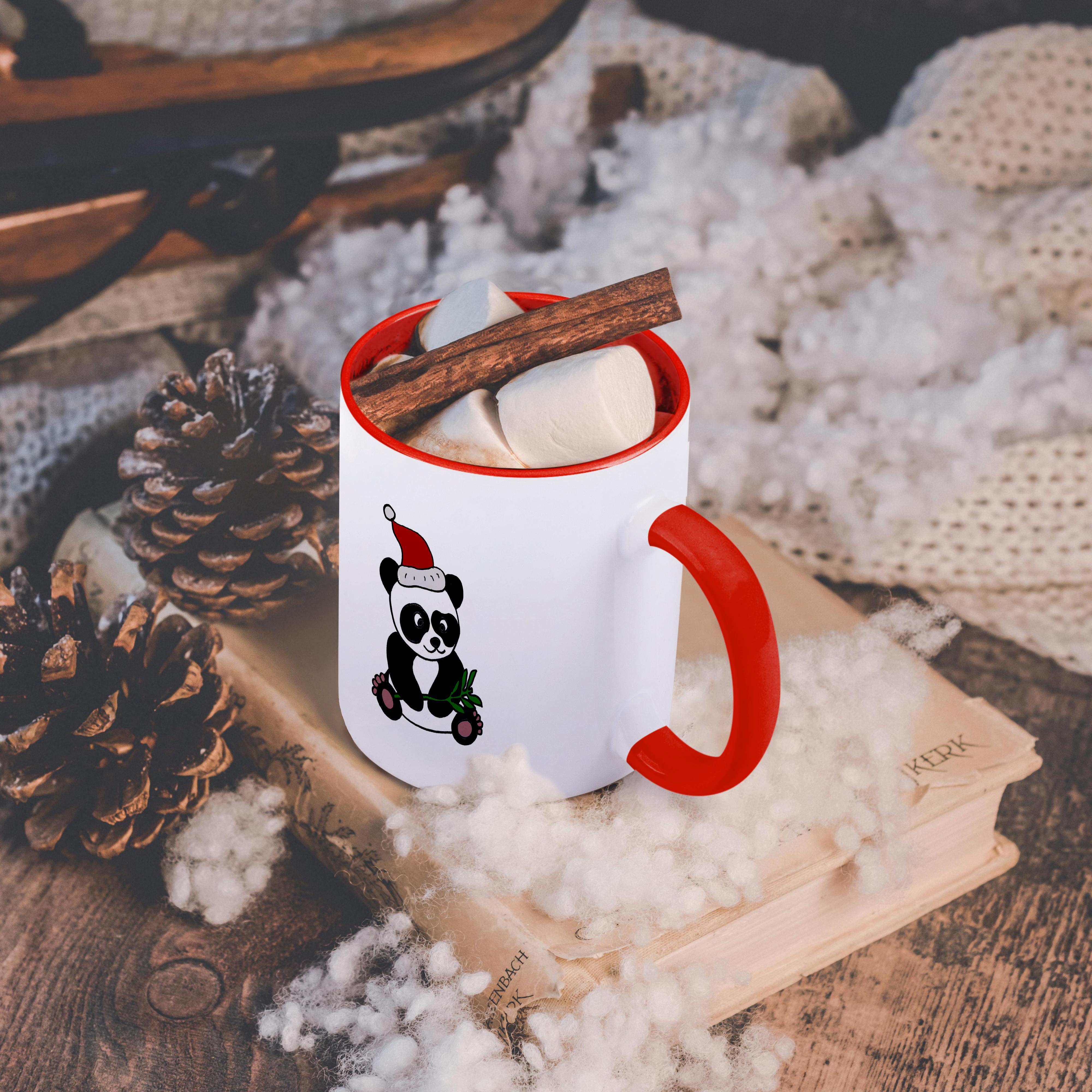 3dRose, Divertido Oso Panda Usando Sombrero de Papá Noel Arte de Navidad, Taza - Imagen 33 de 99
