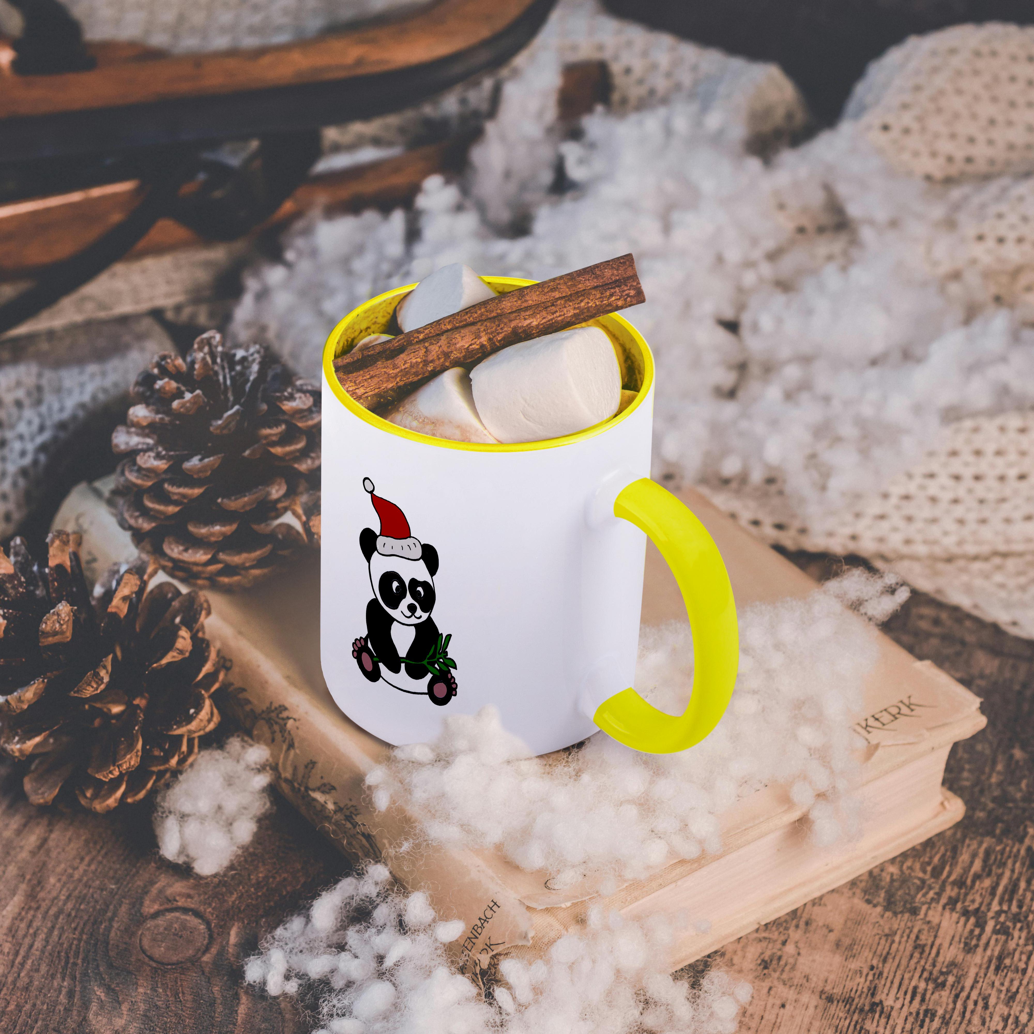 3dRose, Divertido Oso Panda Usando Sombrero de Papá Noel Arte de Navidad, Taza - Imagen 12 de 99