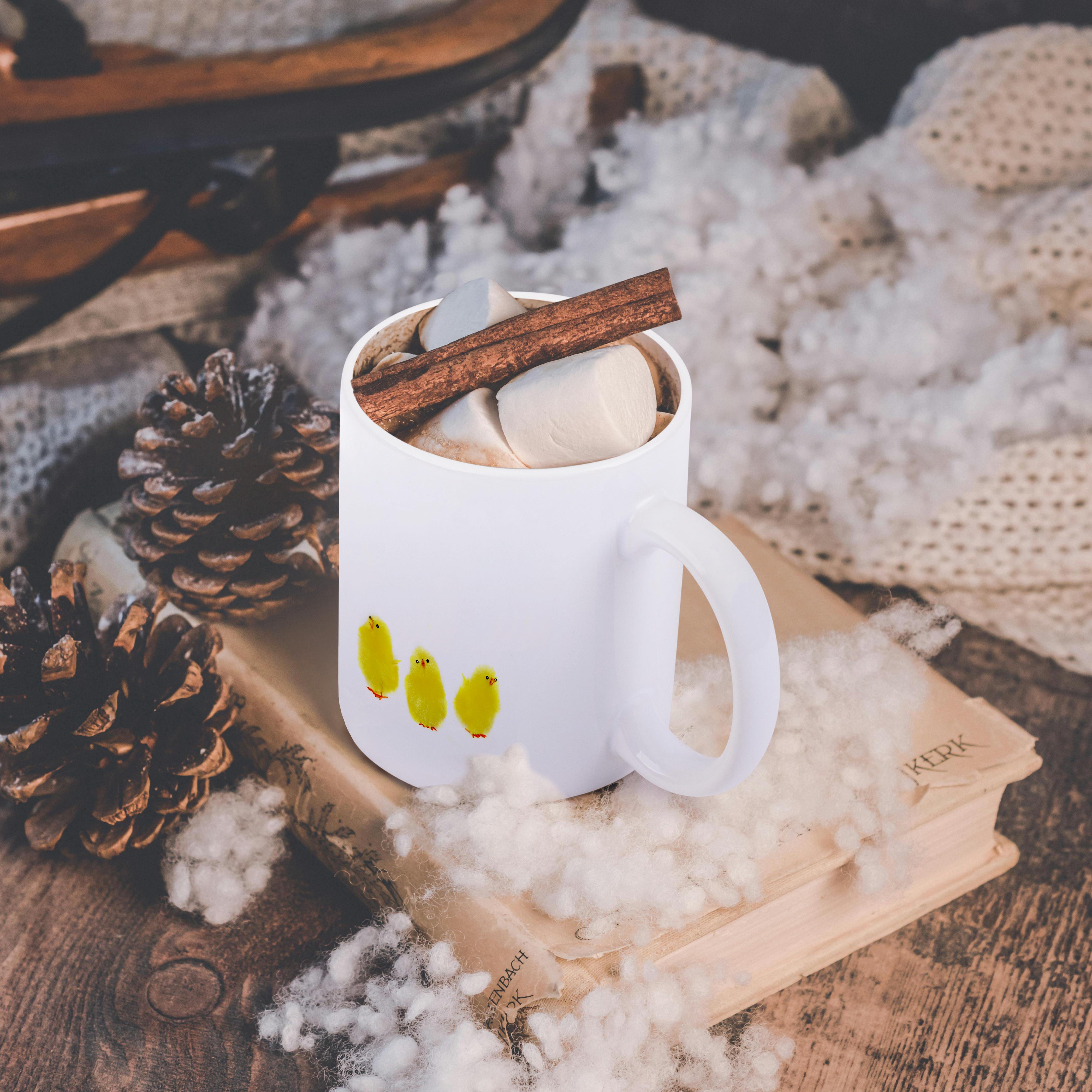 3dRose Three little yellow Easter chicken singing - Mugs (mug_221467)