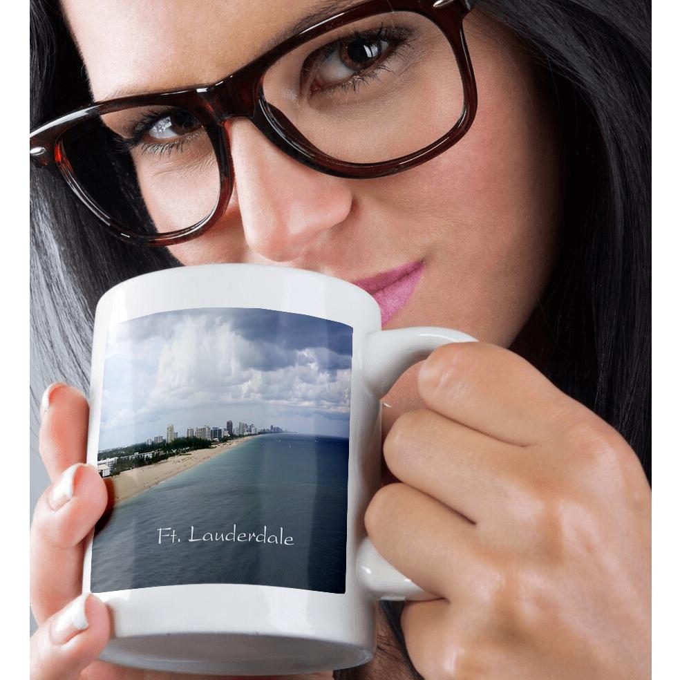 3dRose, Print Of Ft Lauderdale Florida Shoreline From Up High, Mug - Picture 30 of 99