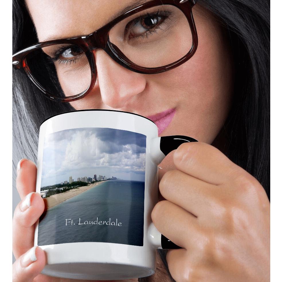 3dRose, Print Of Ft Lauderdale Florida Shoreline From Up High, Mug - Picture 16 of 99