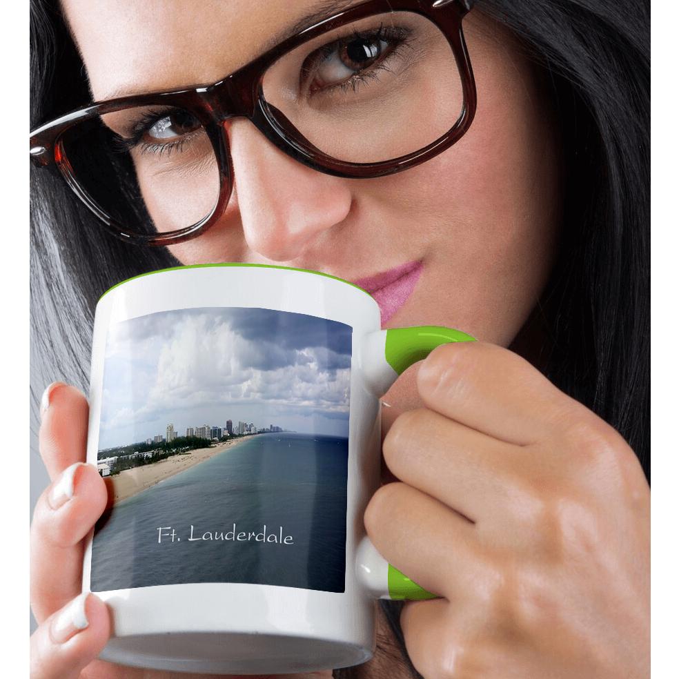 3dRose, Print Of Ft Lauderdale Florida Shoreline From Up High, Mug - Picture 80 of 99