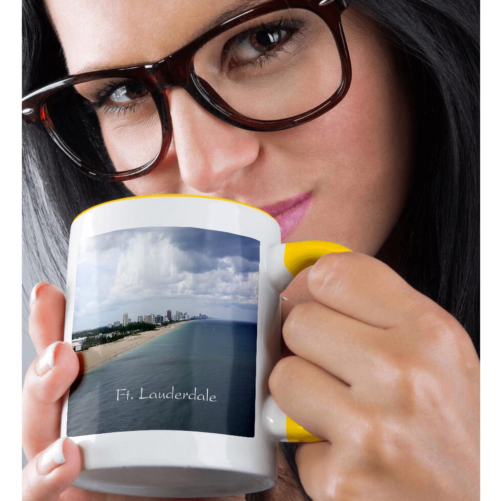 3dRose, Print Of Ft Lauderdale Florida Shoreline From Up High, Mug - Picture 37 of 99