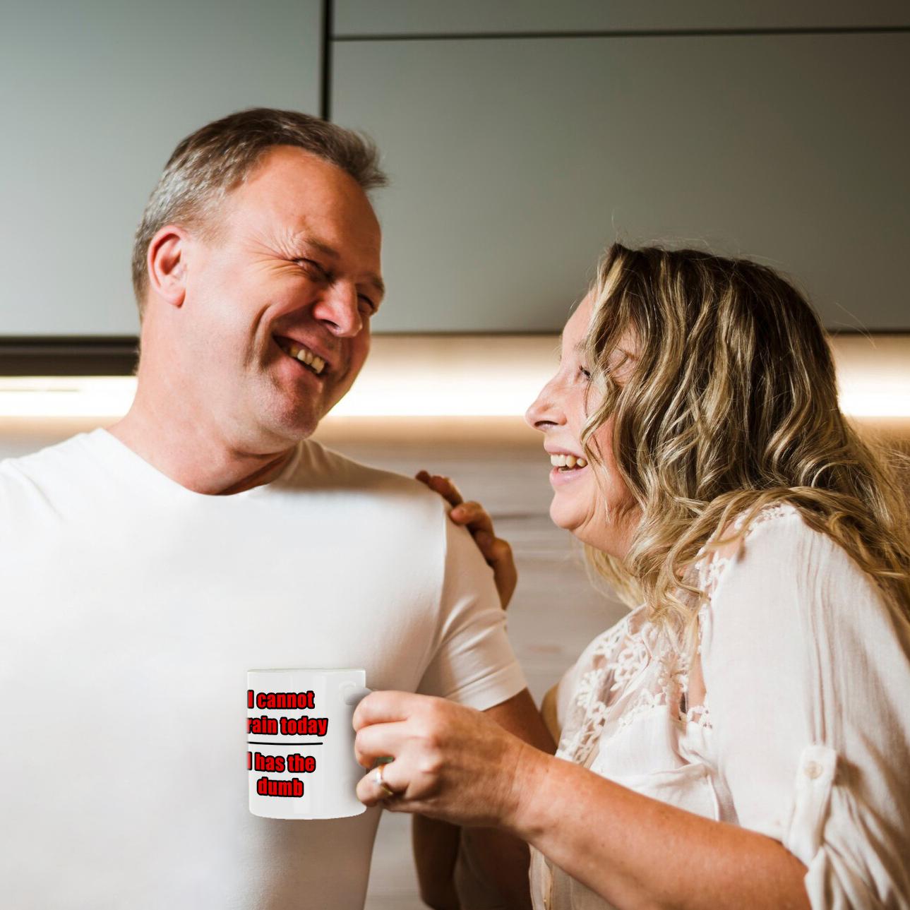 “I Cannot Brain Today I Has The Dumb” Funny Red Mug – Custom Quote Mug