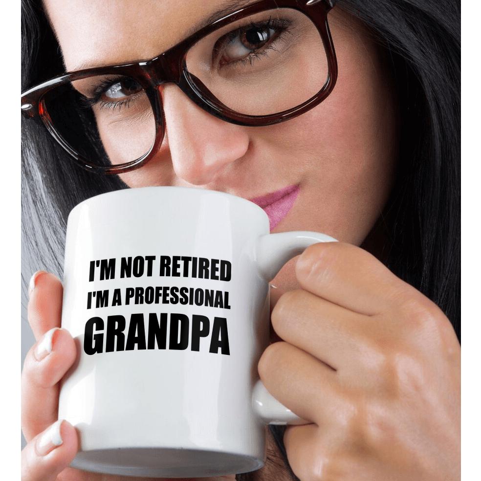 3dRose Im not Retired Im a Professional Grandpa - funny grandfather gift - Mugs (mug_232486)