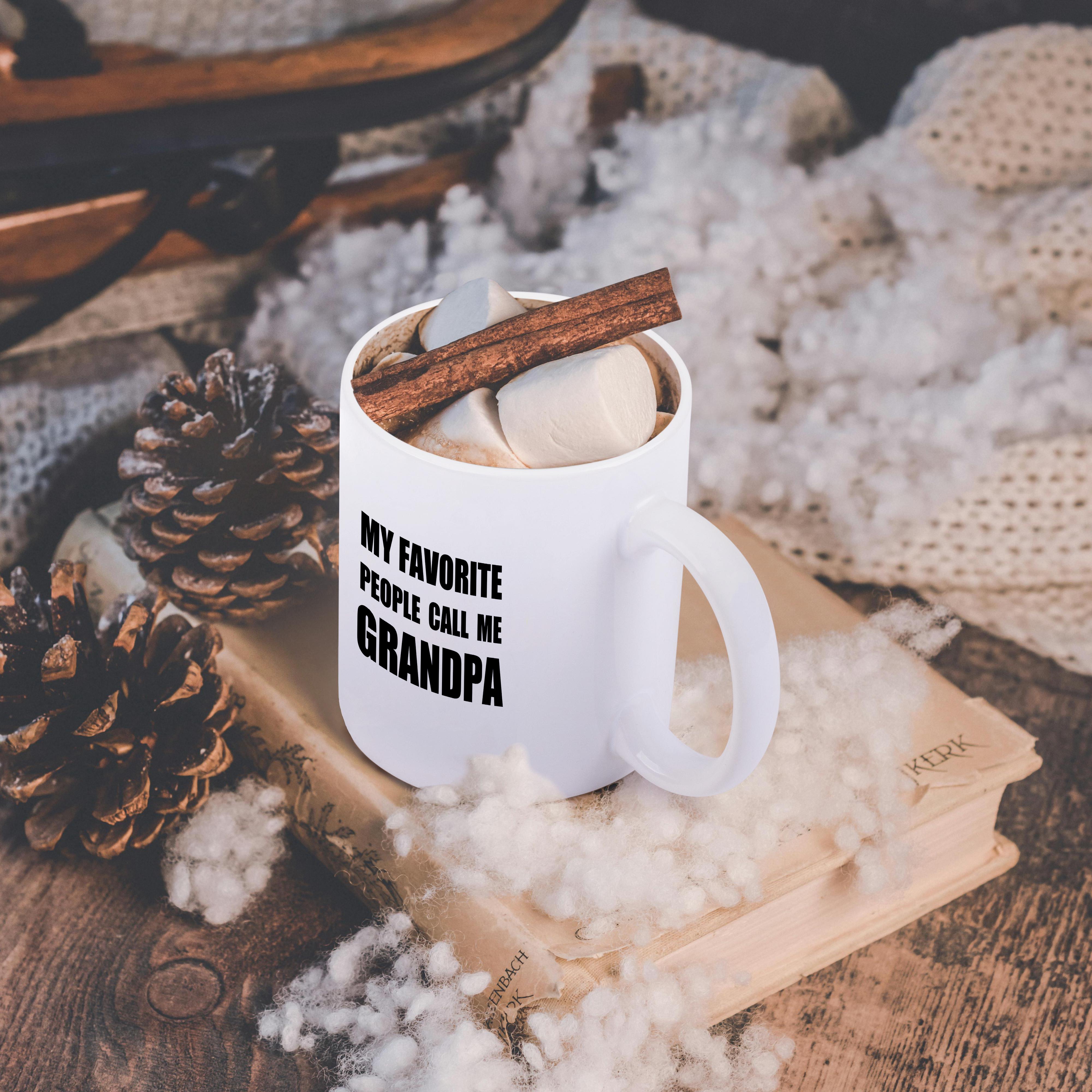 3dRose My Favorite People Call Me Grandpa - black text design for grandfather - Mugs (mug_232516)