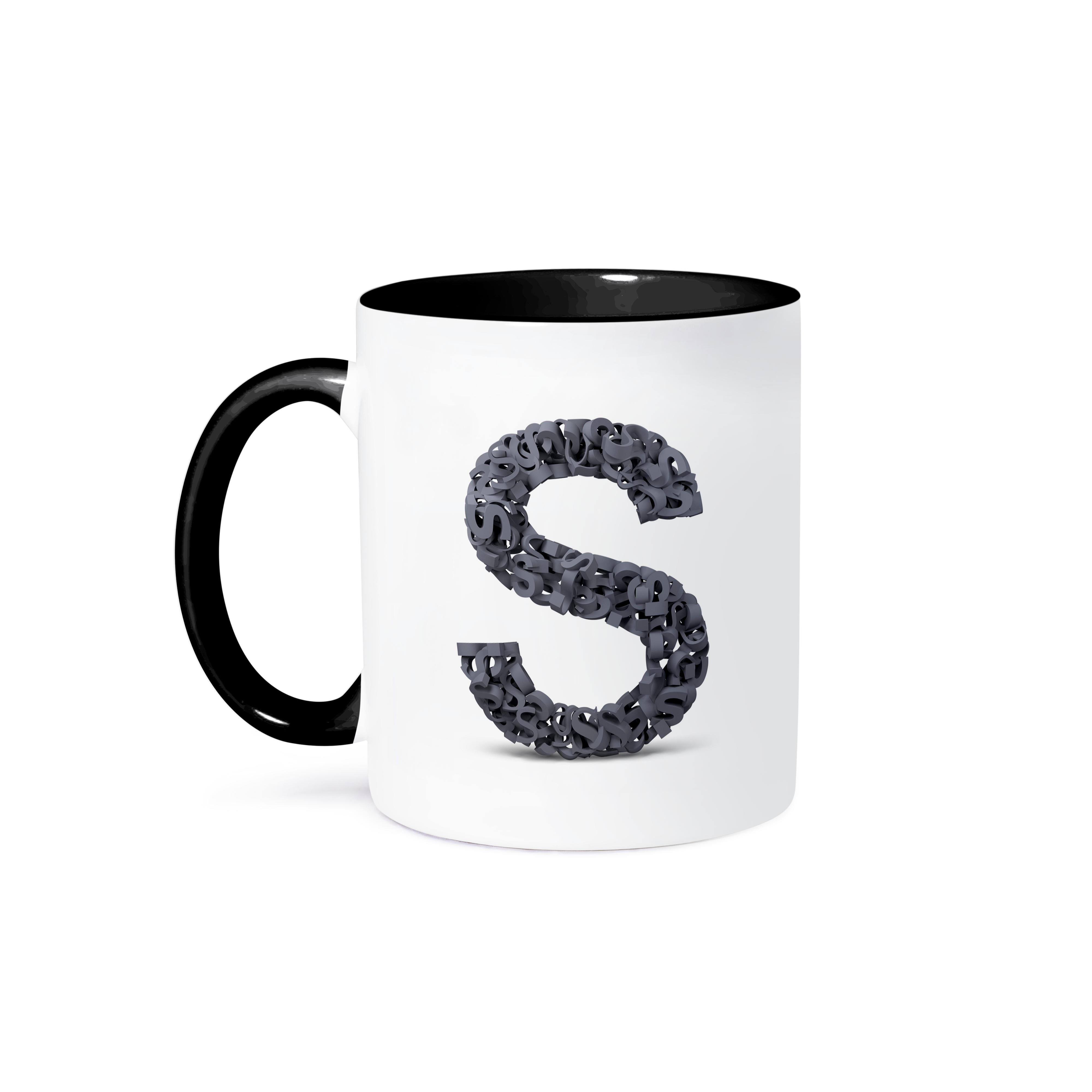 3dRose, Monogram Letter S made out of many Ss, Mug - Bild 15 von 99
