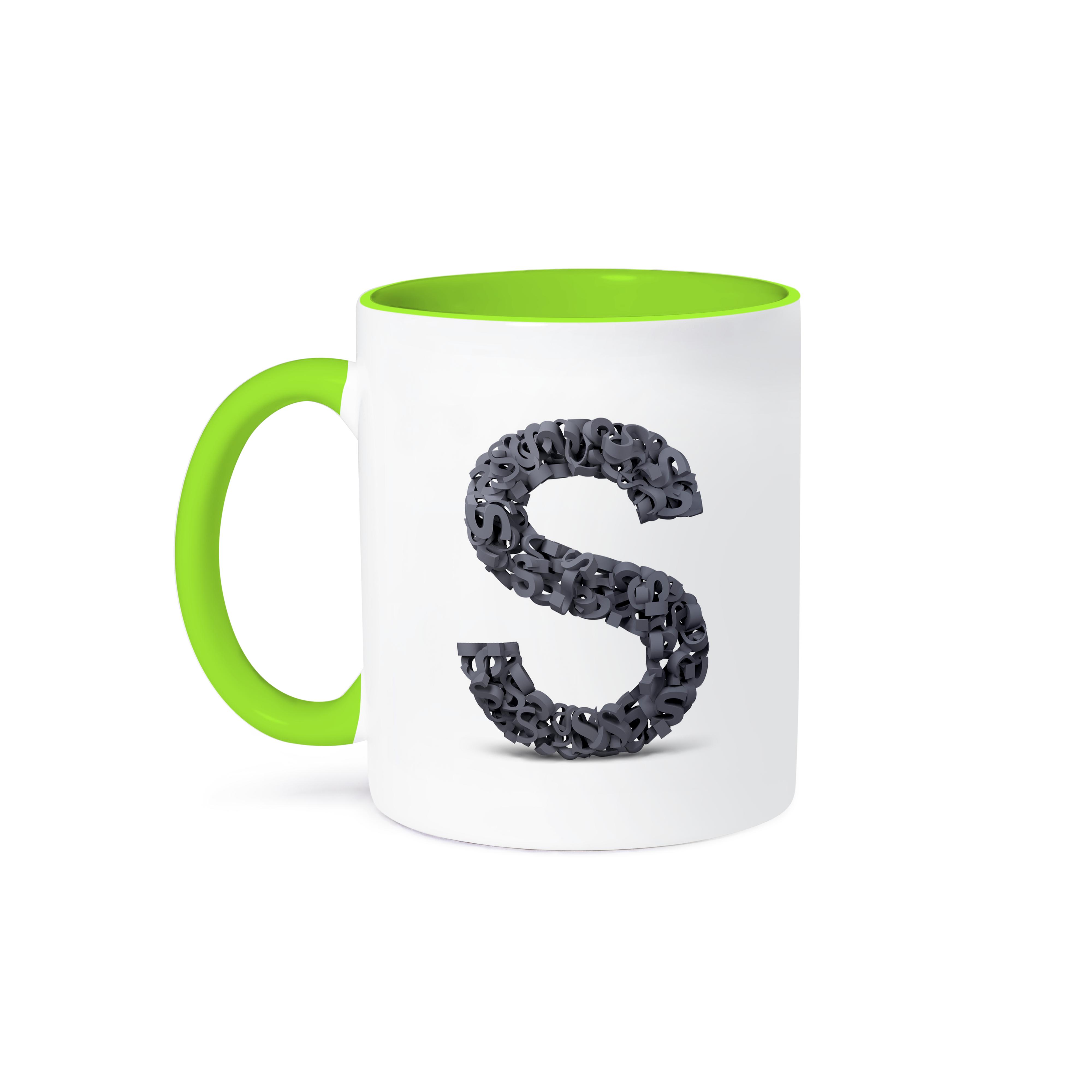 3dRose, Monogram Letter S made out of many Ss, Mug - Bild 79 von 99