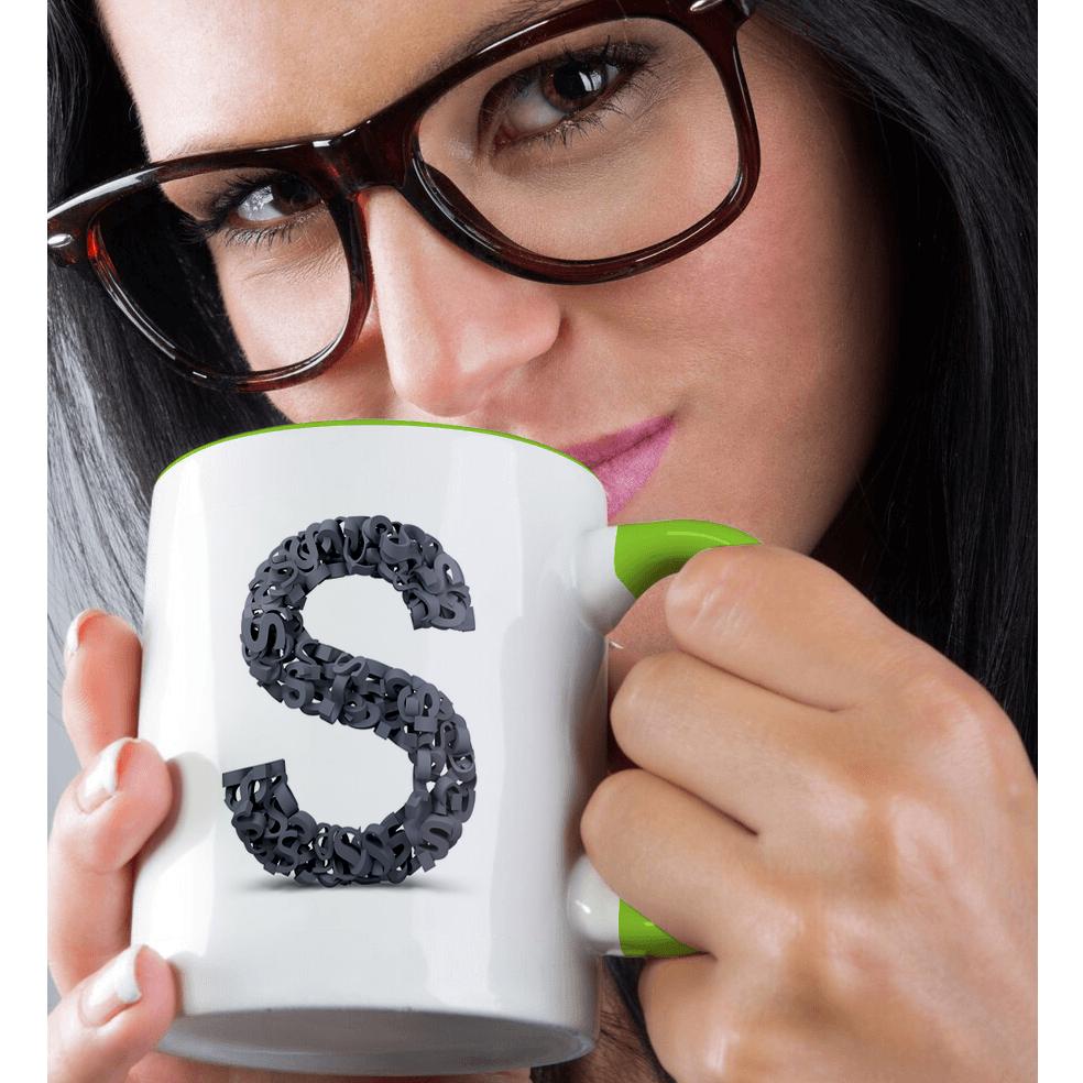 3dRose, Monogram Letter S made out of many Ss, Mug - Bild 80 von 99