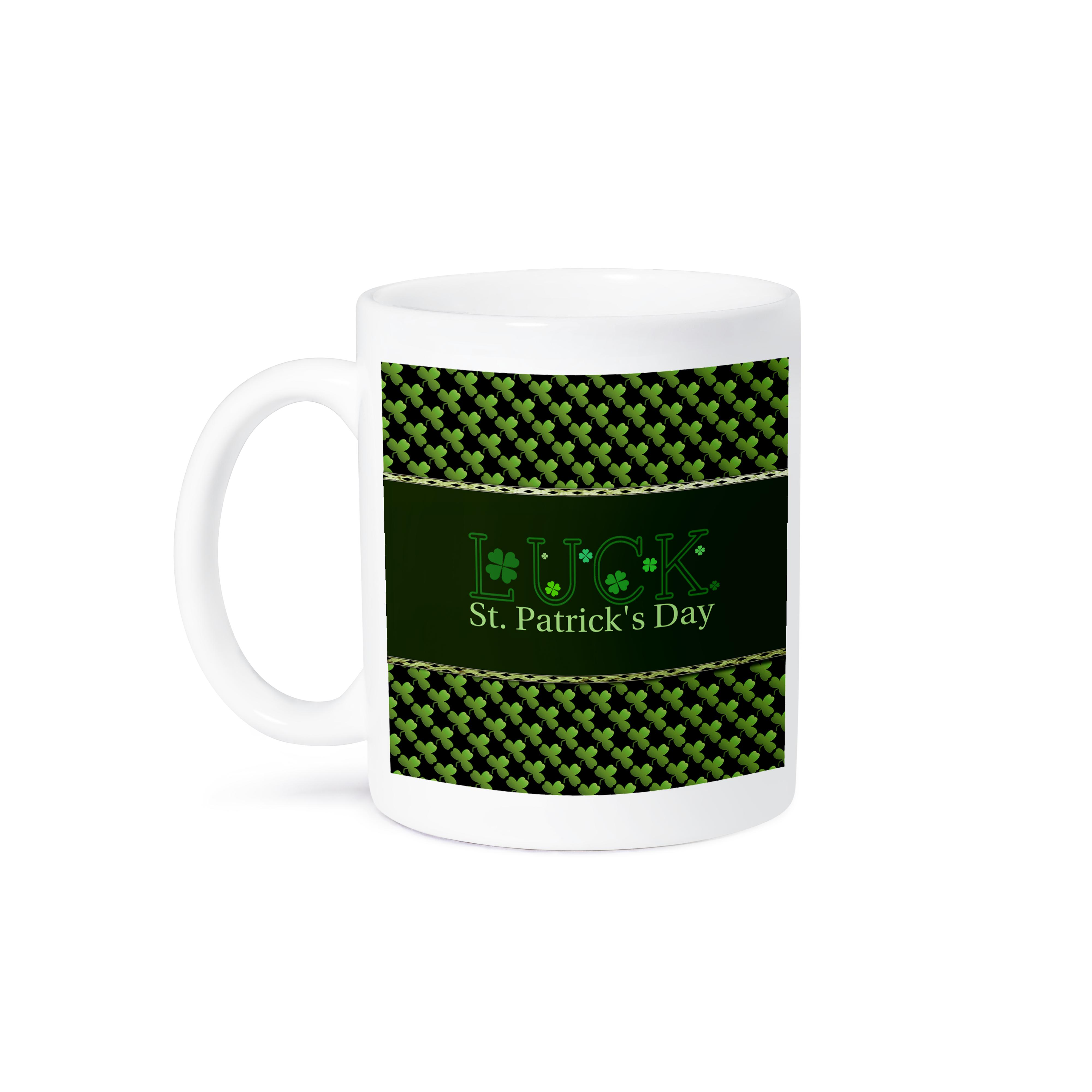 3dRose, Luck St. Patrick Day, Shamrocks, Green and Black, Mug - Imagen 29 de 99