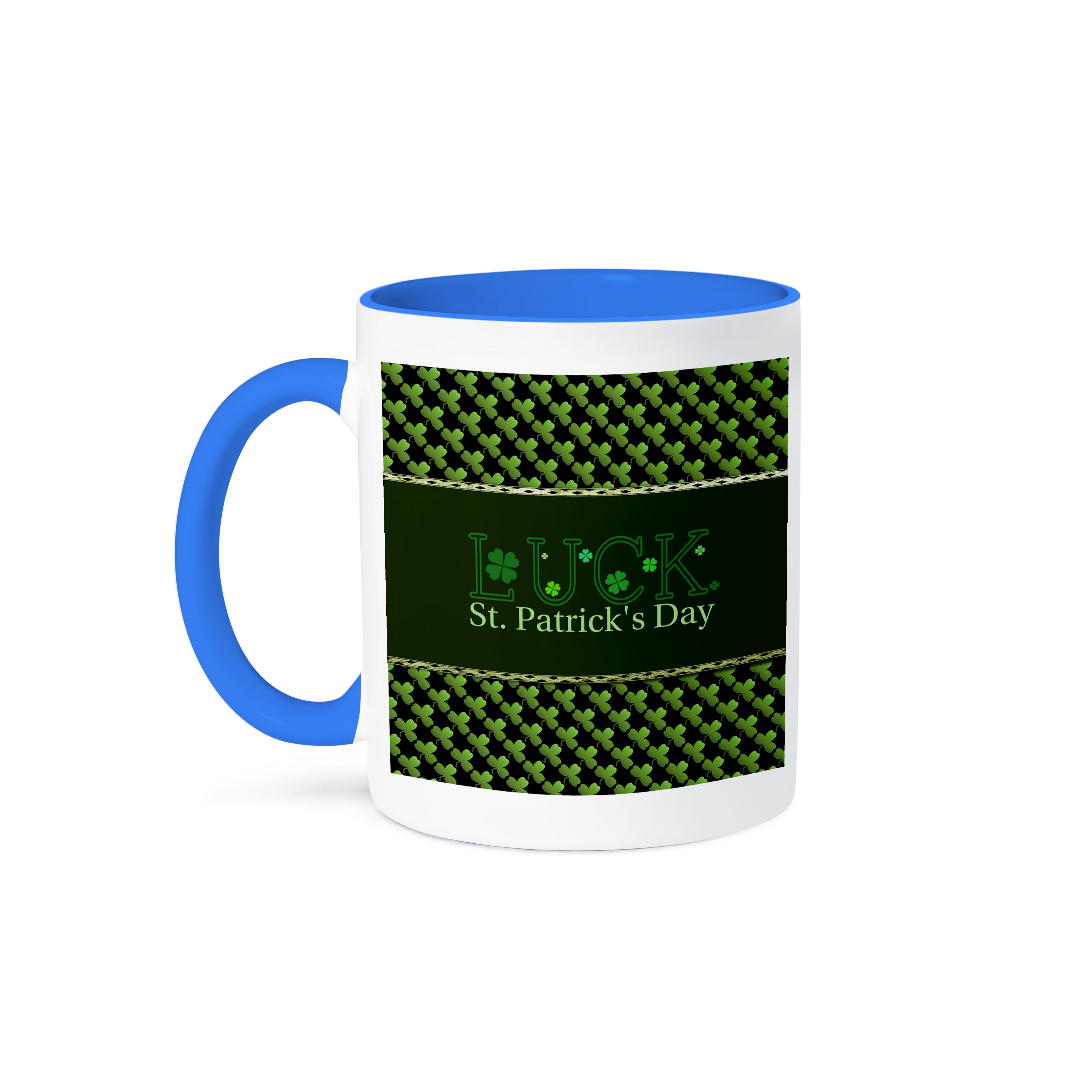 3dRose, Luck St. Patrick Day, Shamrocks, Green and Black, Mug - Imagen 50 de 99