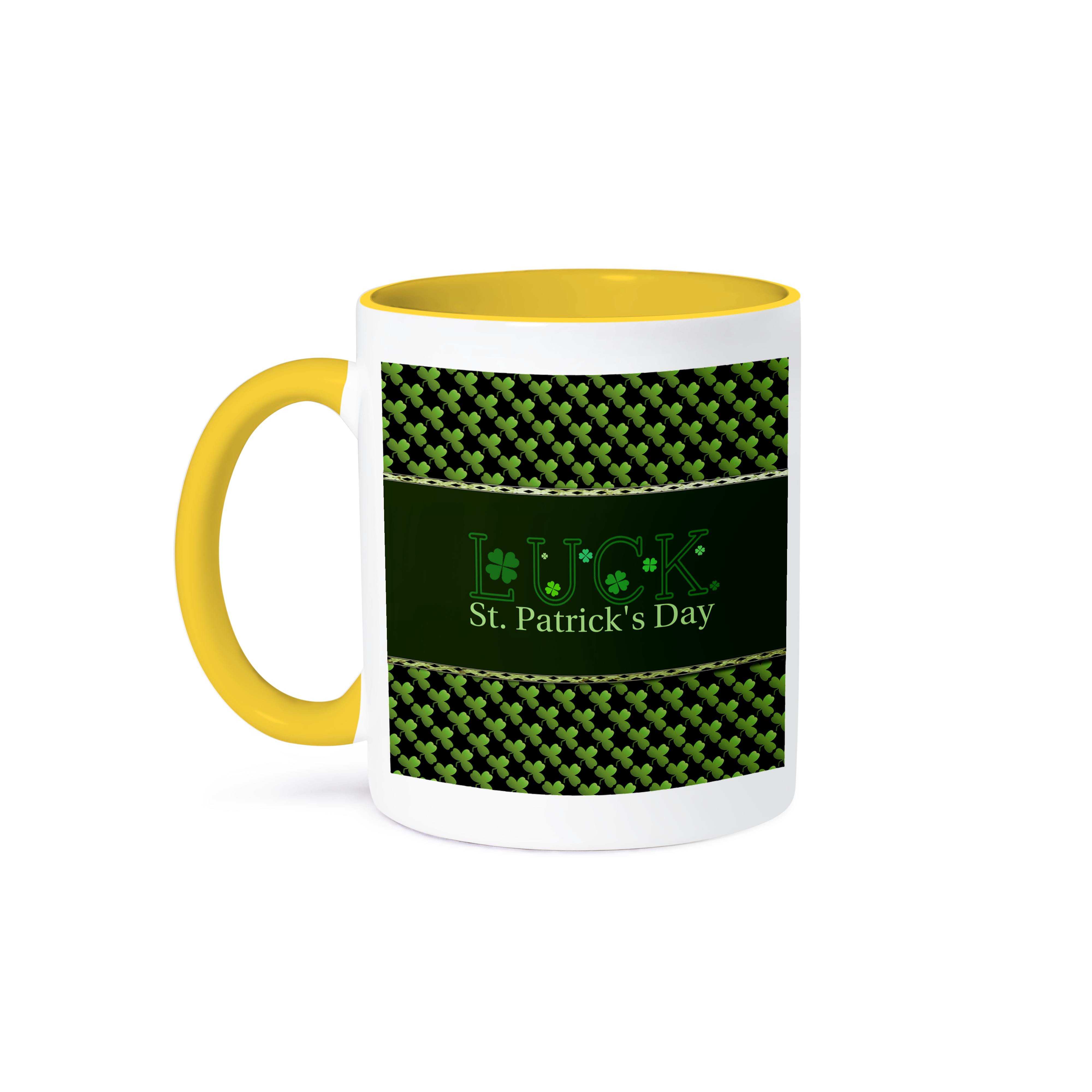 3dRose, Luck St. Patrick Day, Shamrocks, Green and Black, Mug - Imagen 36 de 99