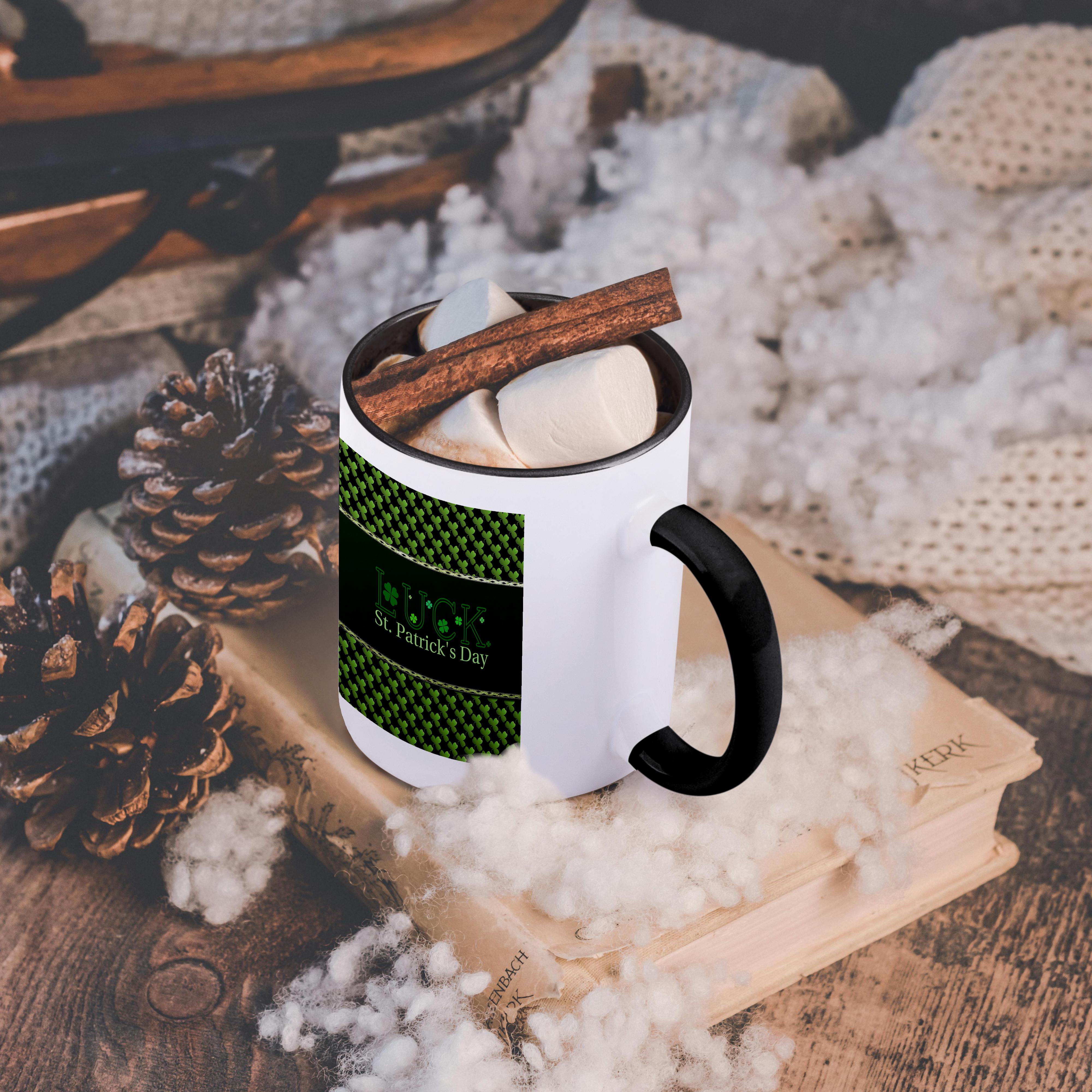 3dRose, Luck St. Patrick Day, Shamrocks, Green and Black, Mug - Imagen 19 de 99