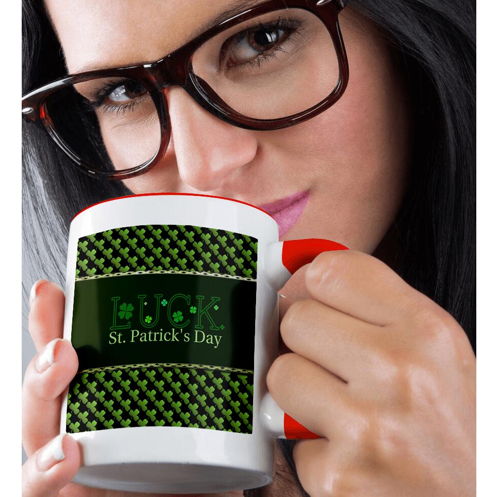 3dRose, Luck St. Patrick Day, Shamrocks, Green and Black, Mug - Imagen 9 de 99