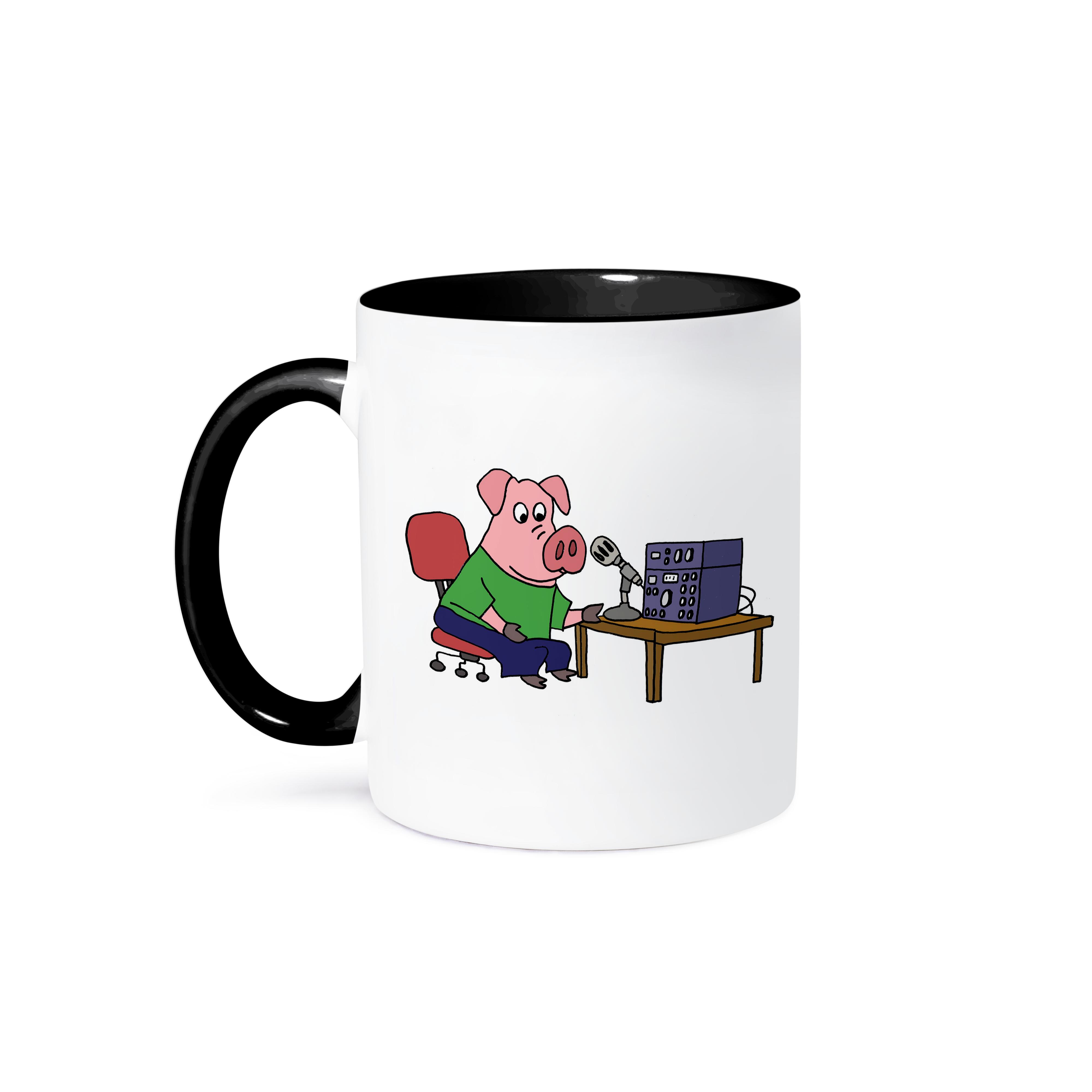 3dRose, Funny Pink Pig using HAM Radio Cartoon, Mug - Picture 15 of 99