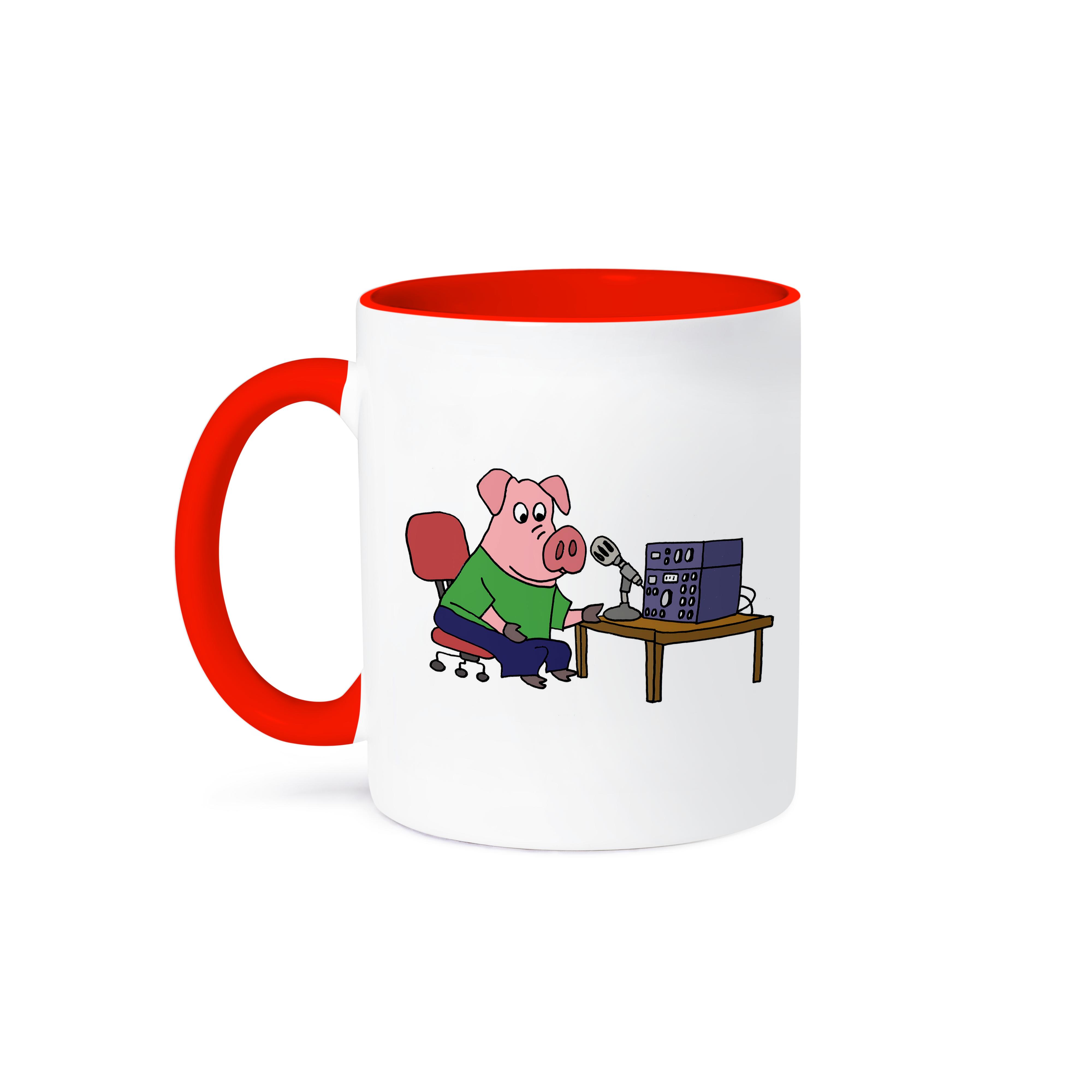 3dRose, Funny Pink Pig using HAM Radio Cartoon, Mug - Picture 8 of 99