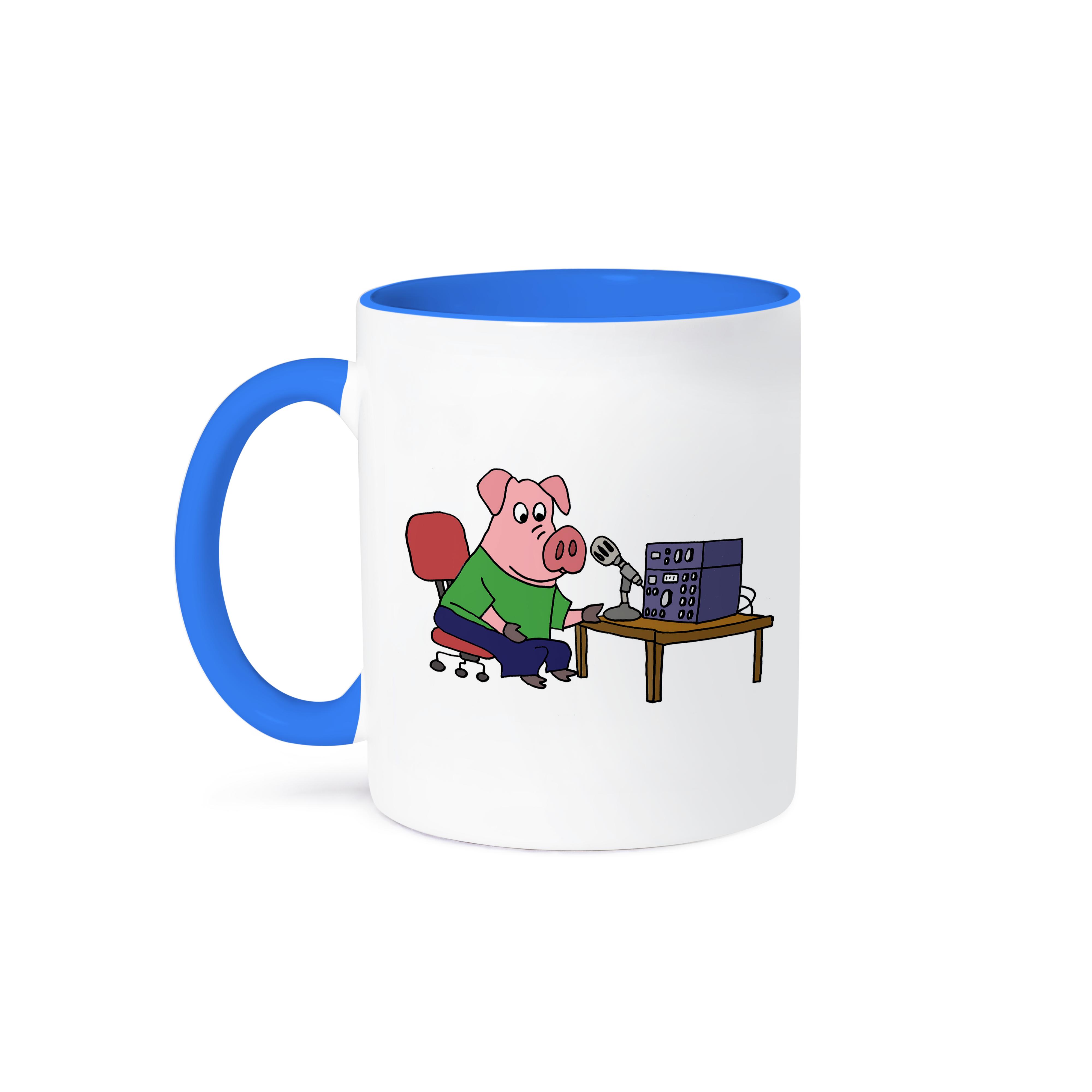 3dRose, Funny Pink Pig using HAM Radio Cartoon, Mug - Picture 50 of 99