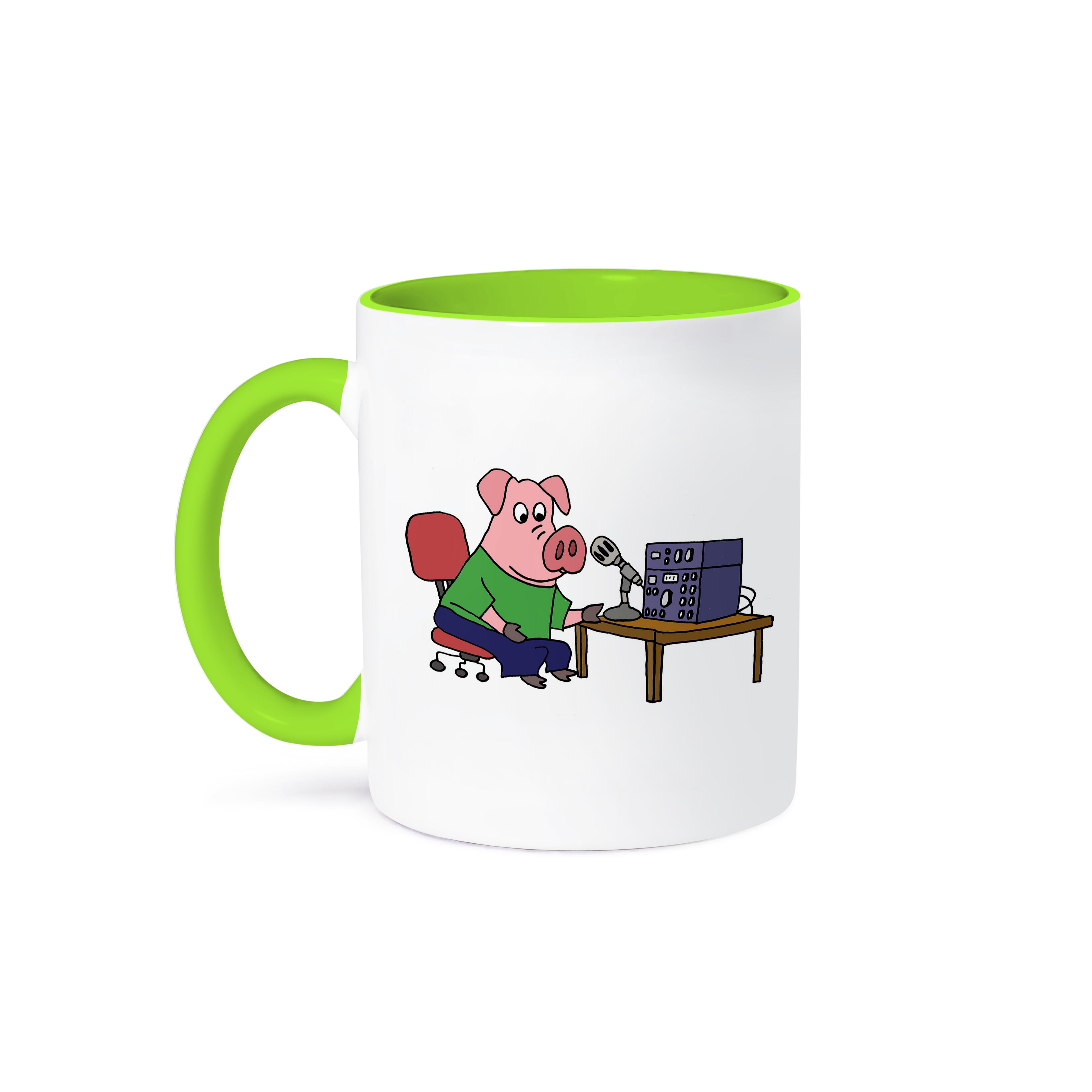 3dRose, Funny Pink Pig using HAM Radio Cartoon, Mug - Picture 79 of 99