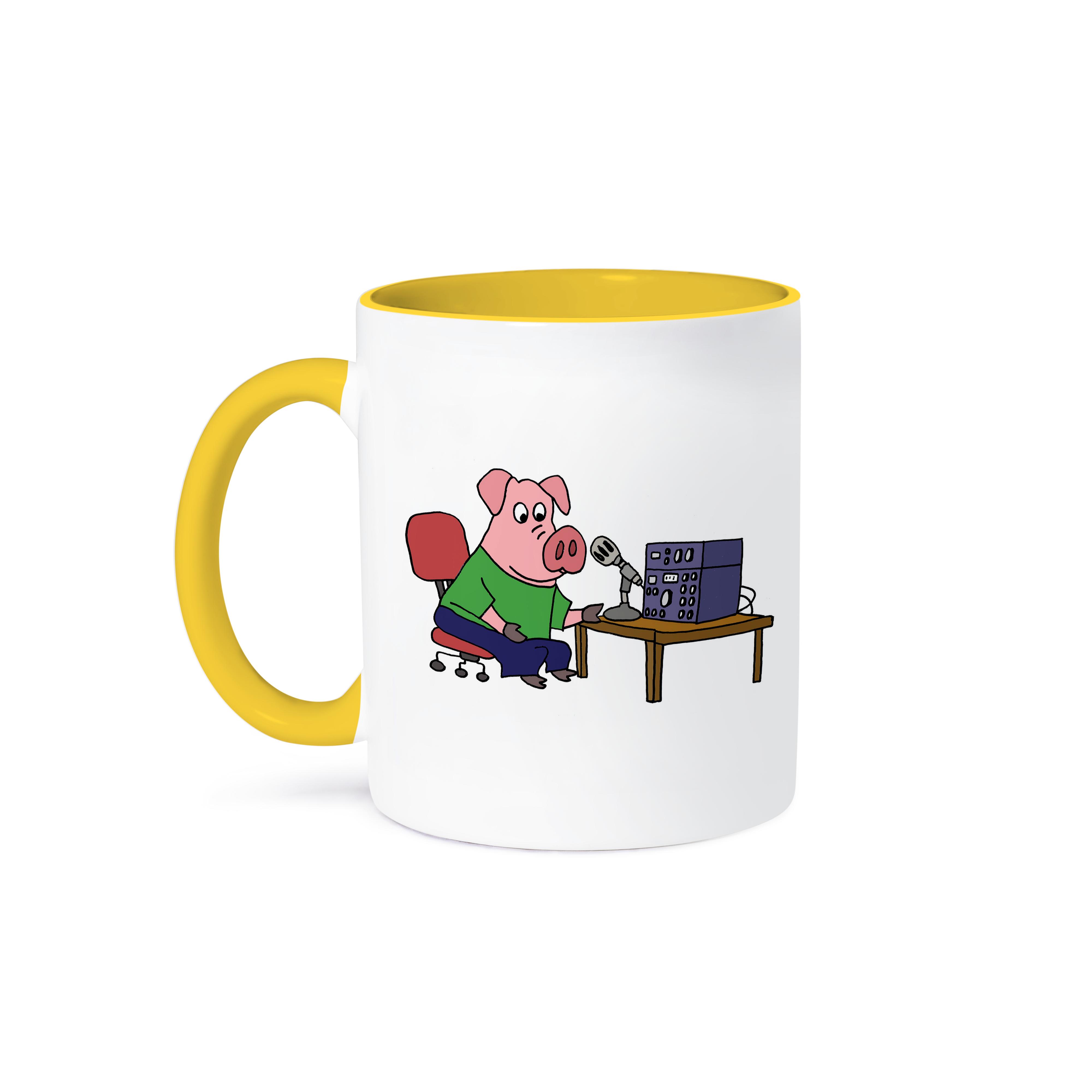 3dRose, Funny Pink Pig using HAM Radio Cartoon, Mug - Picture 36 of 99