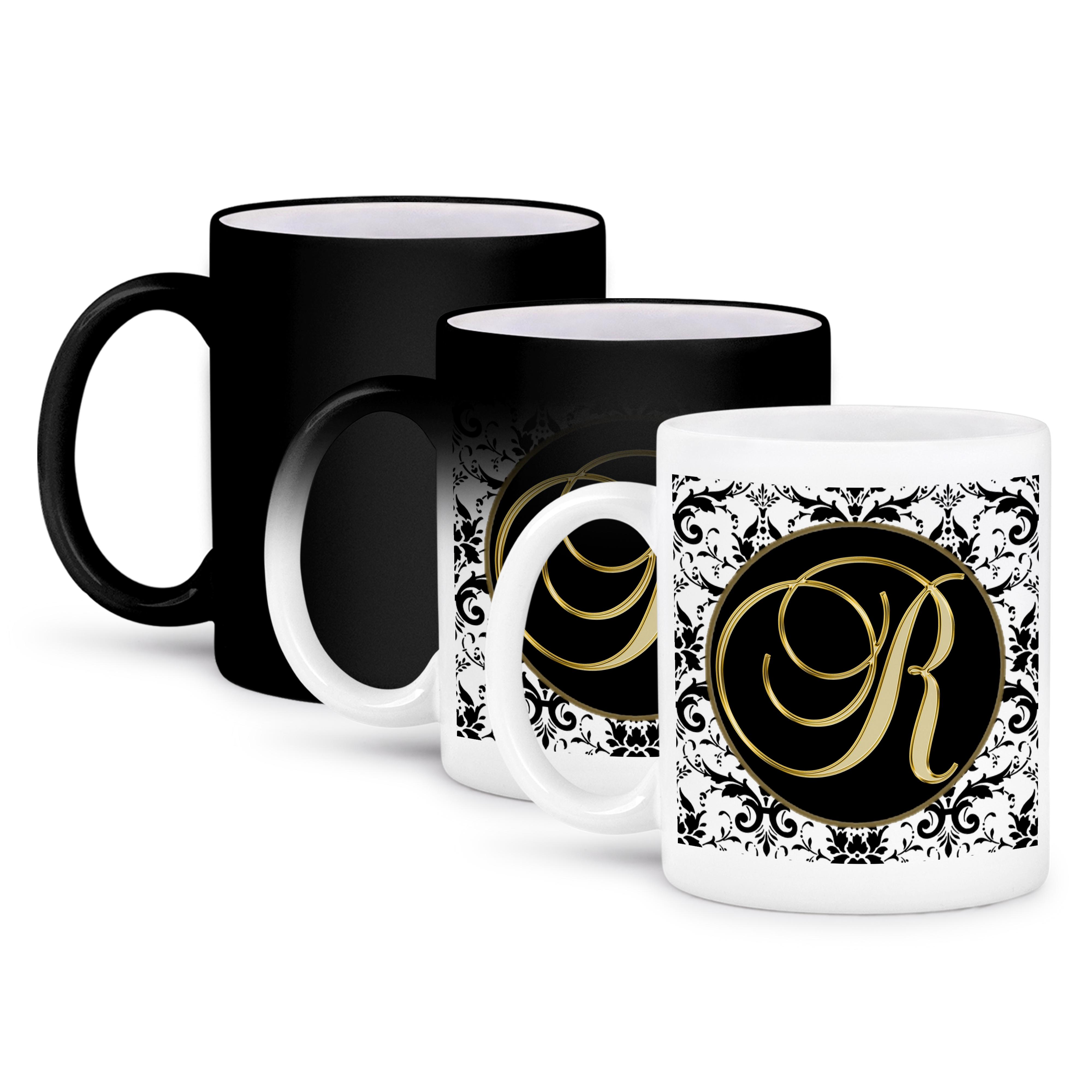 3dRose, Bild der Schrift Buchstabe R in schwarz weiß und gold, Tasse - Bild 64 von 99