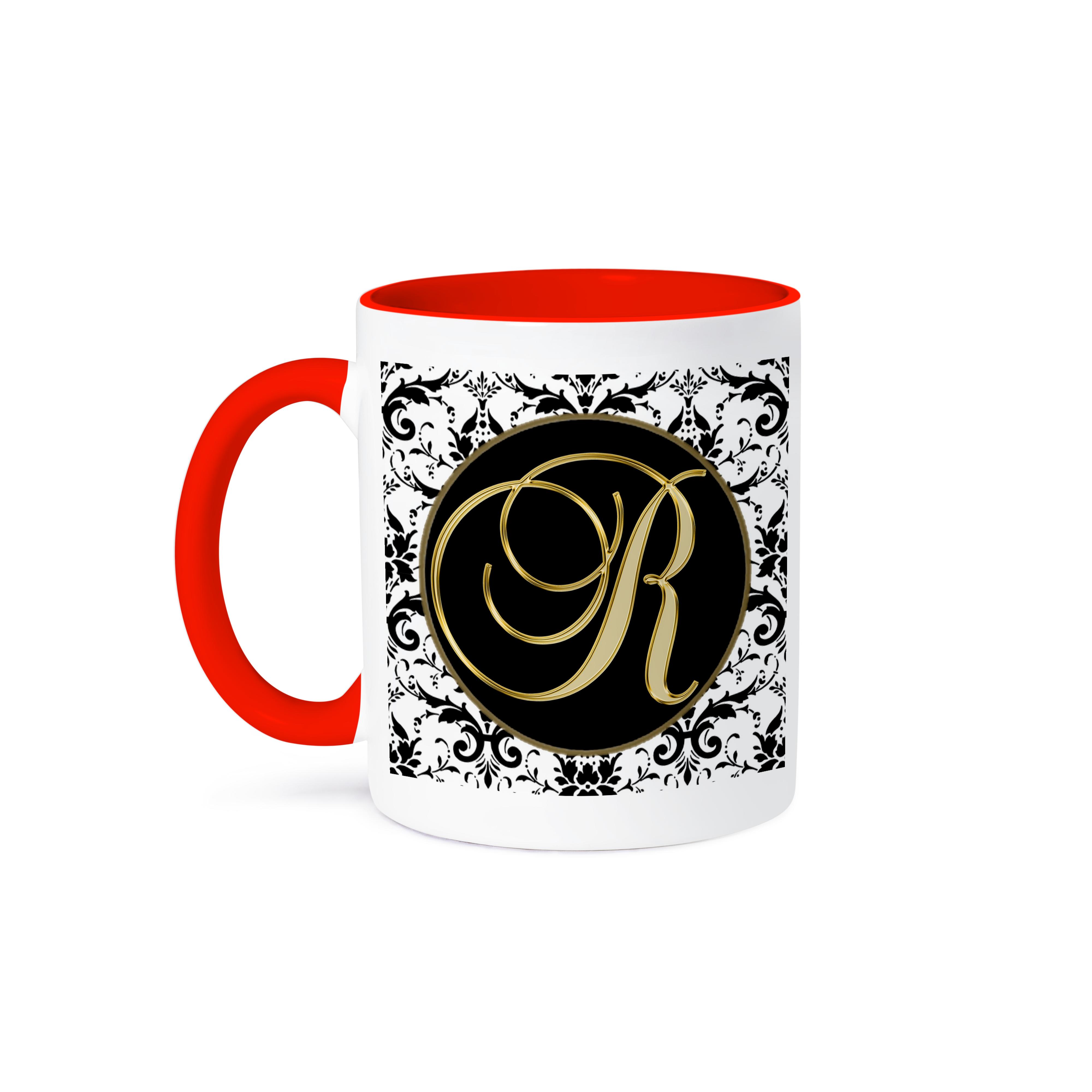 3dRose, Bild der Schrift Buchstabe R in schwarz weiß und gold, Tasse - Bild 29 von 99