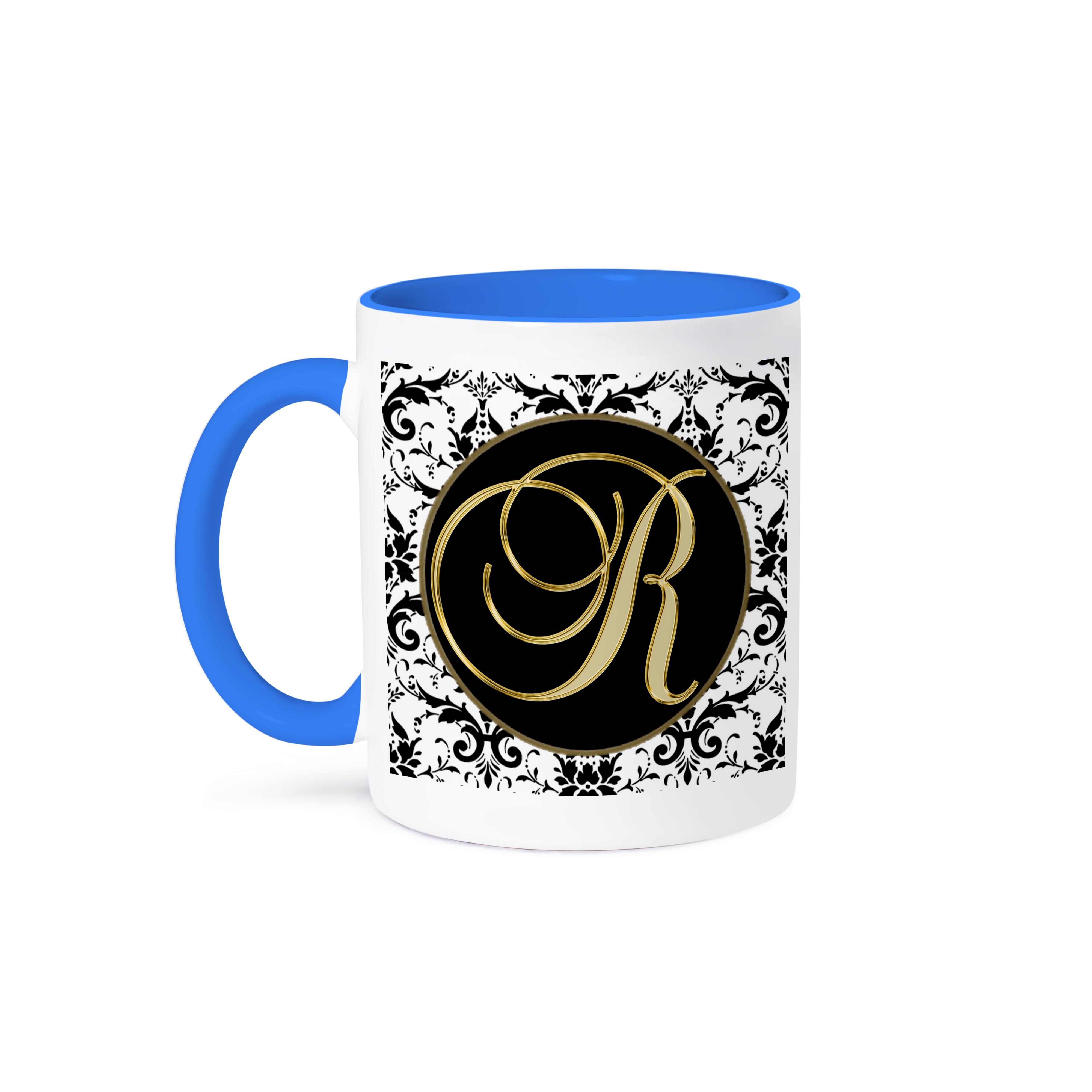 3dRose, Bild der Schrift Buchstabe R in schwarz weiß und gold, Tasse - Bild 43 von 99