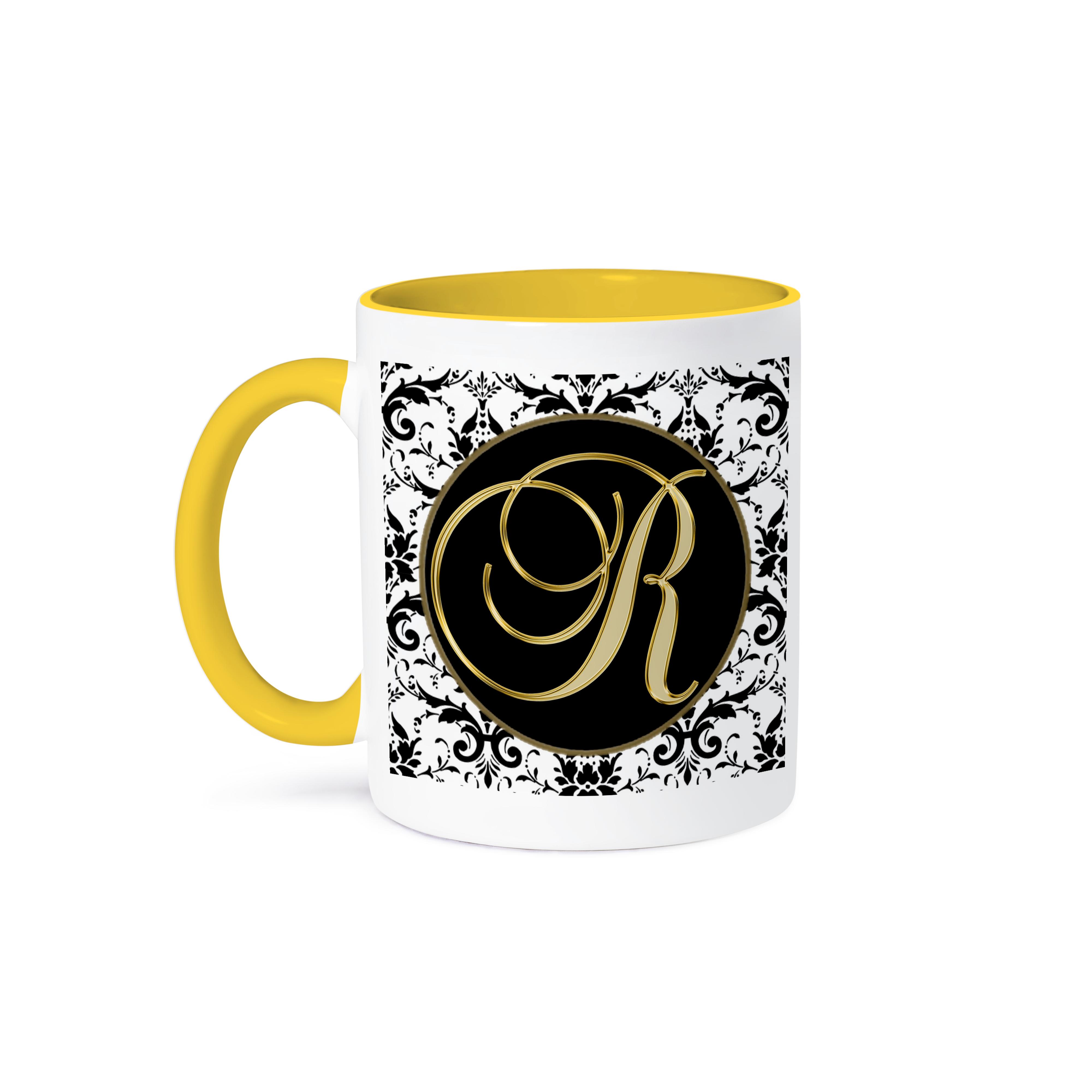 3dRose, Bild der Schrift Buchstabe R in schwarz weiß und gold, Tasse - Bild 8 von 99