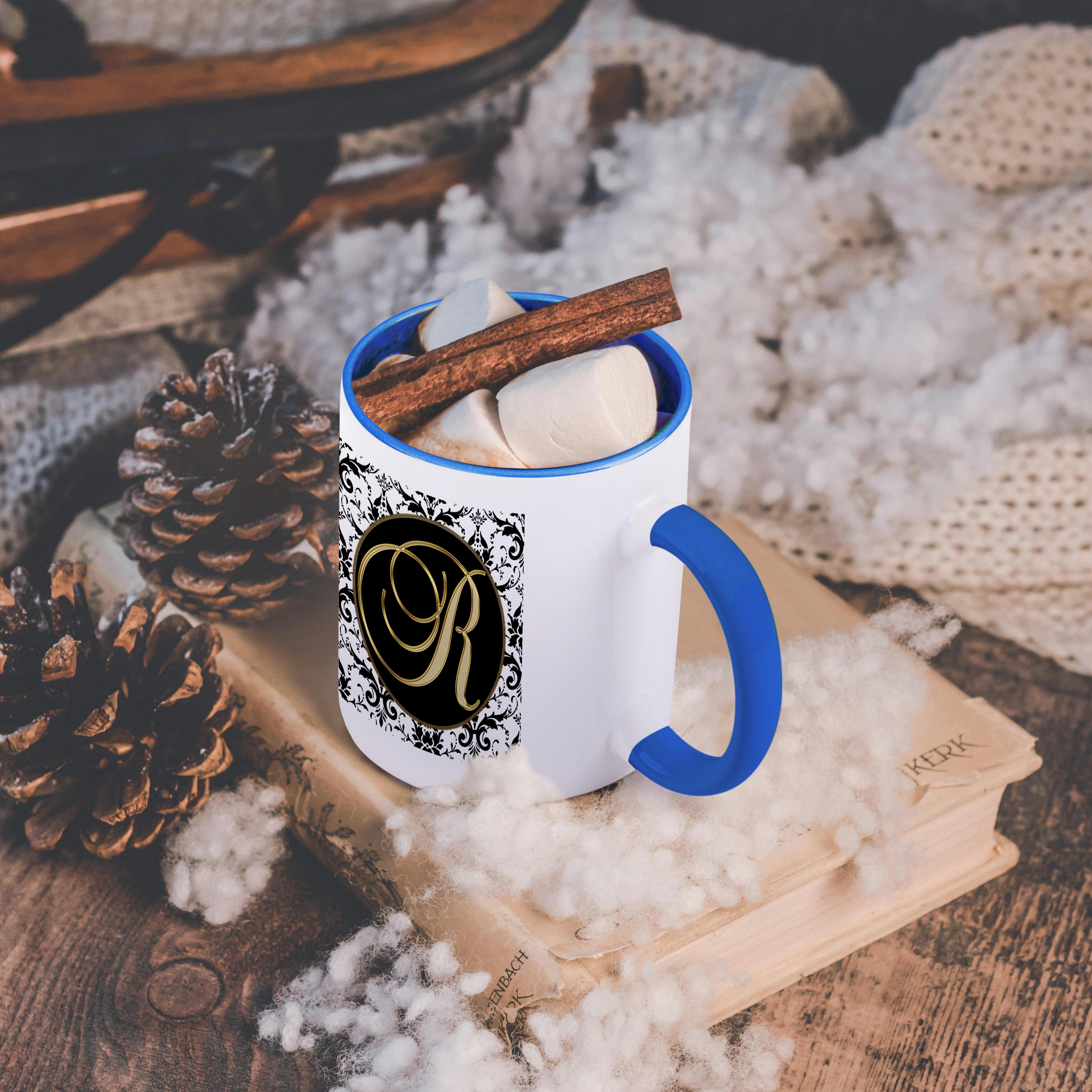 3dRose, Bild der Schrift Buchstabe R in schwarz weiß und gold, Tasse - Bild 47 von 99