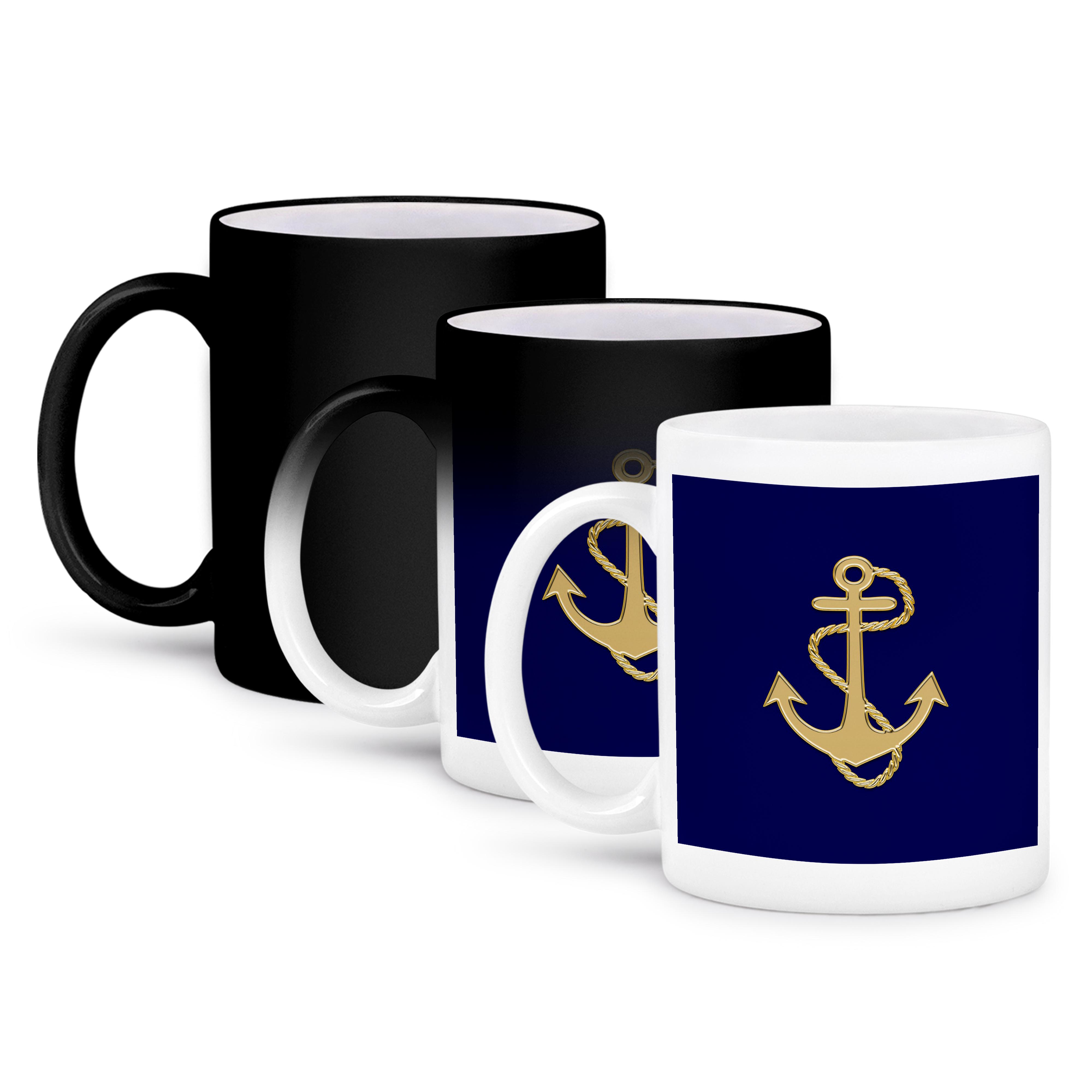 3dRose, Image of Popular Gold Anchor With Chain On Navy Blue, Mug - Picture 57 of 99