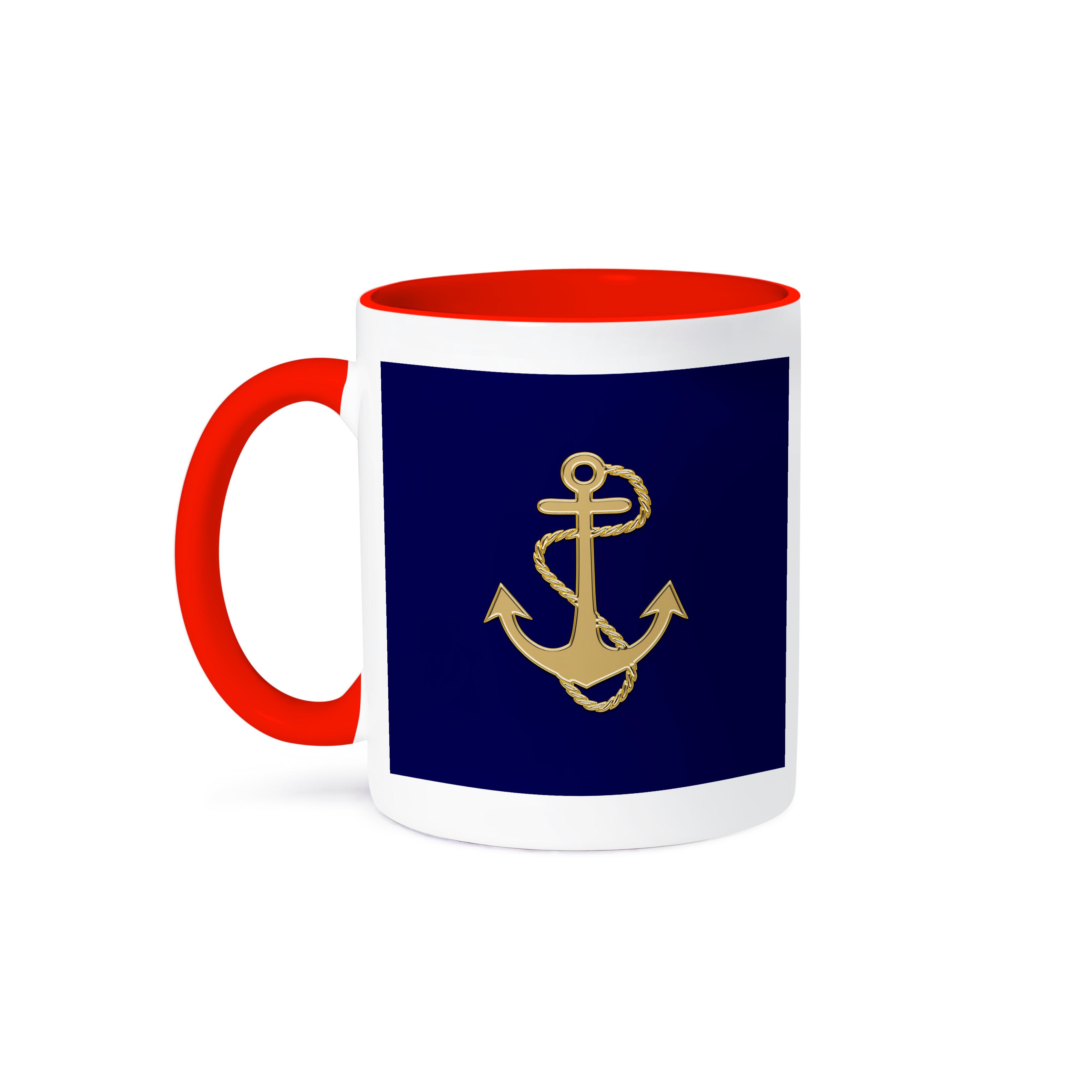 3dRose, Image of Popular Gold Anchor With Chain On Navy Blue, Mug - Picture 8 of 99