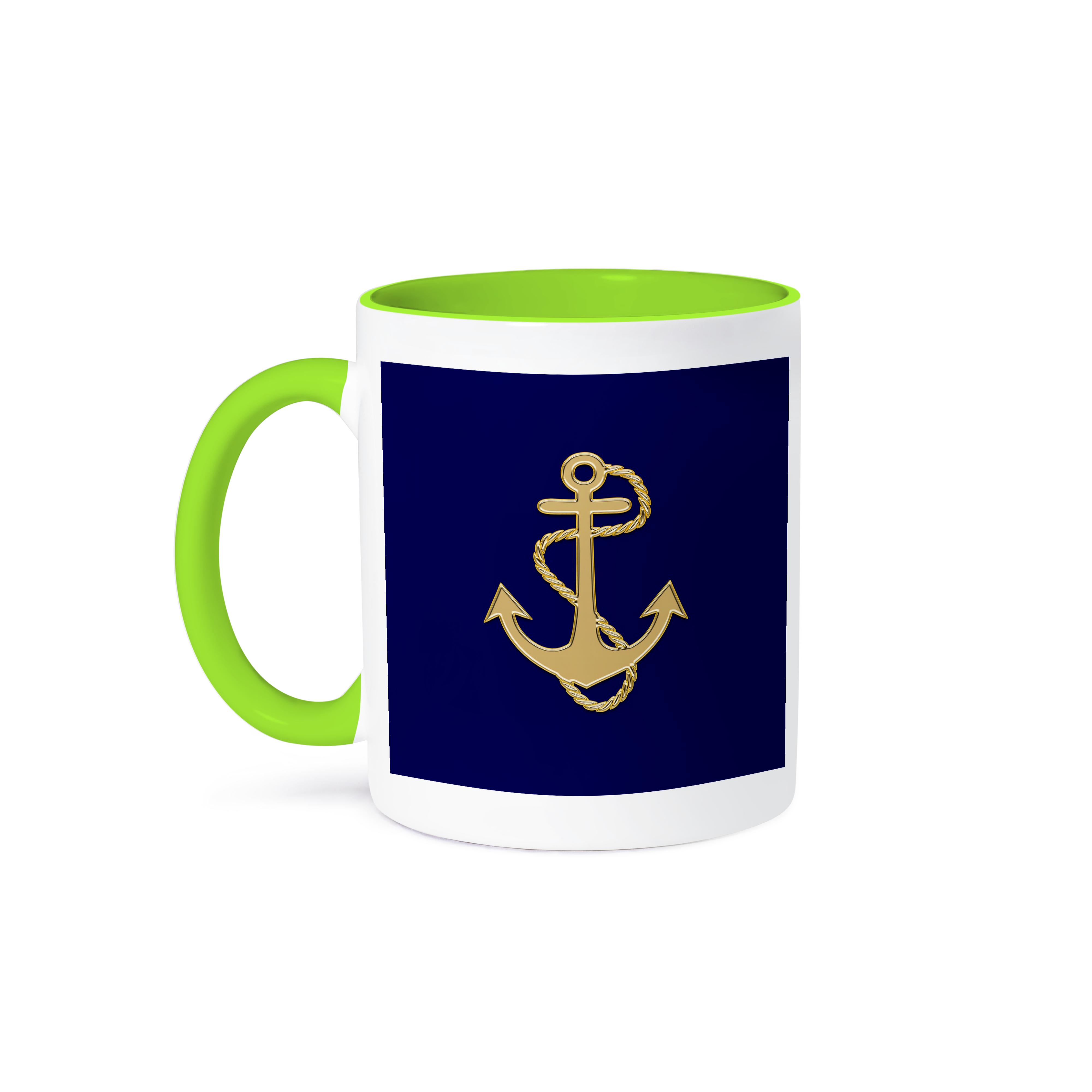 3dRose, Image of Popular Gold Anchor With Chain On Navy Blue, Mug - Picture 79 of 99