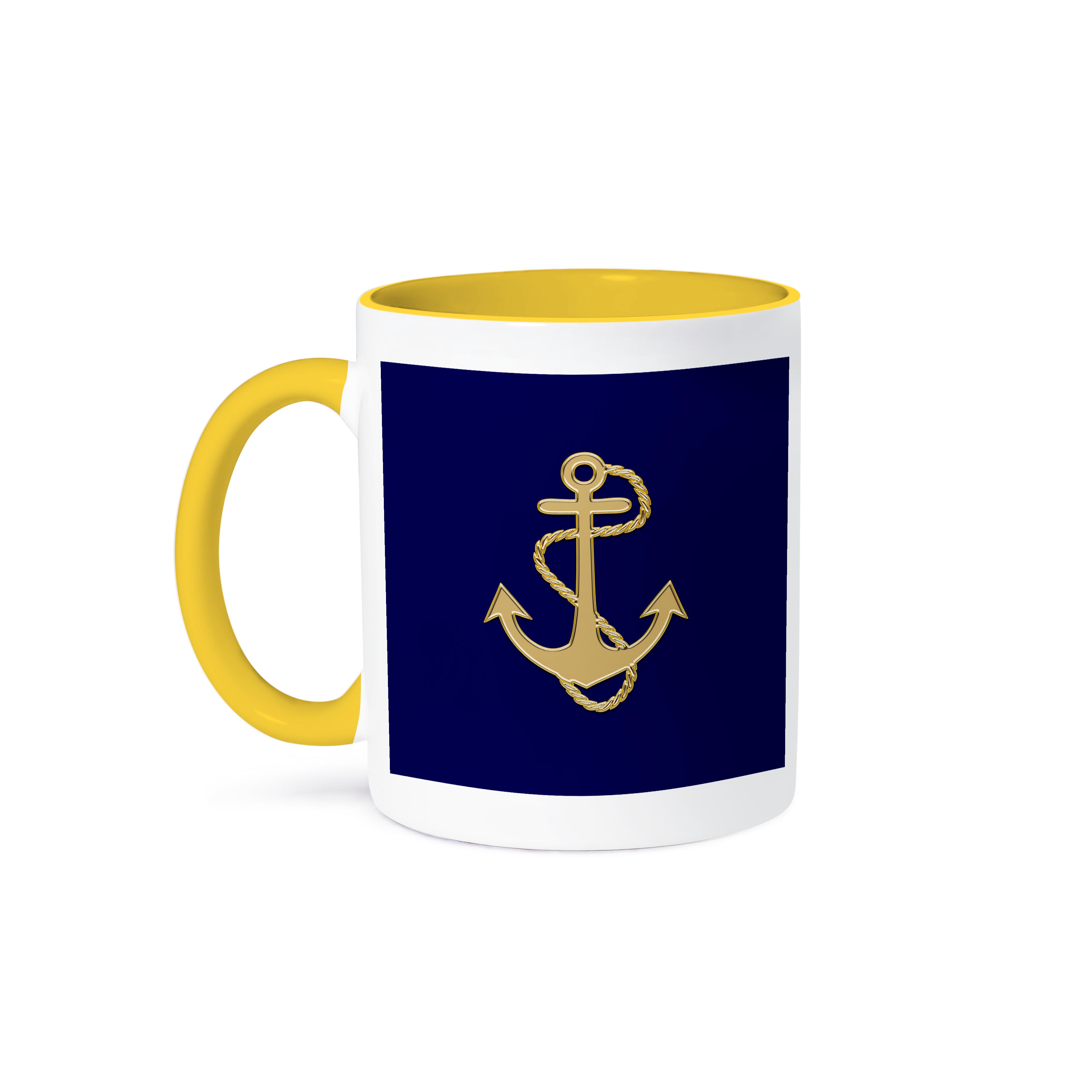 3dRose, Image of Popular Gold Anchor With Chain On Navy Blue, Mug - Picture 36 of 99