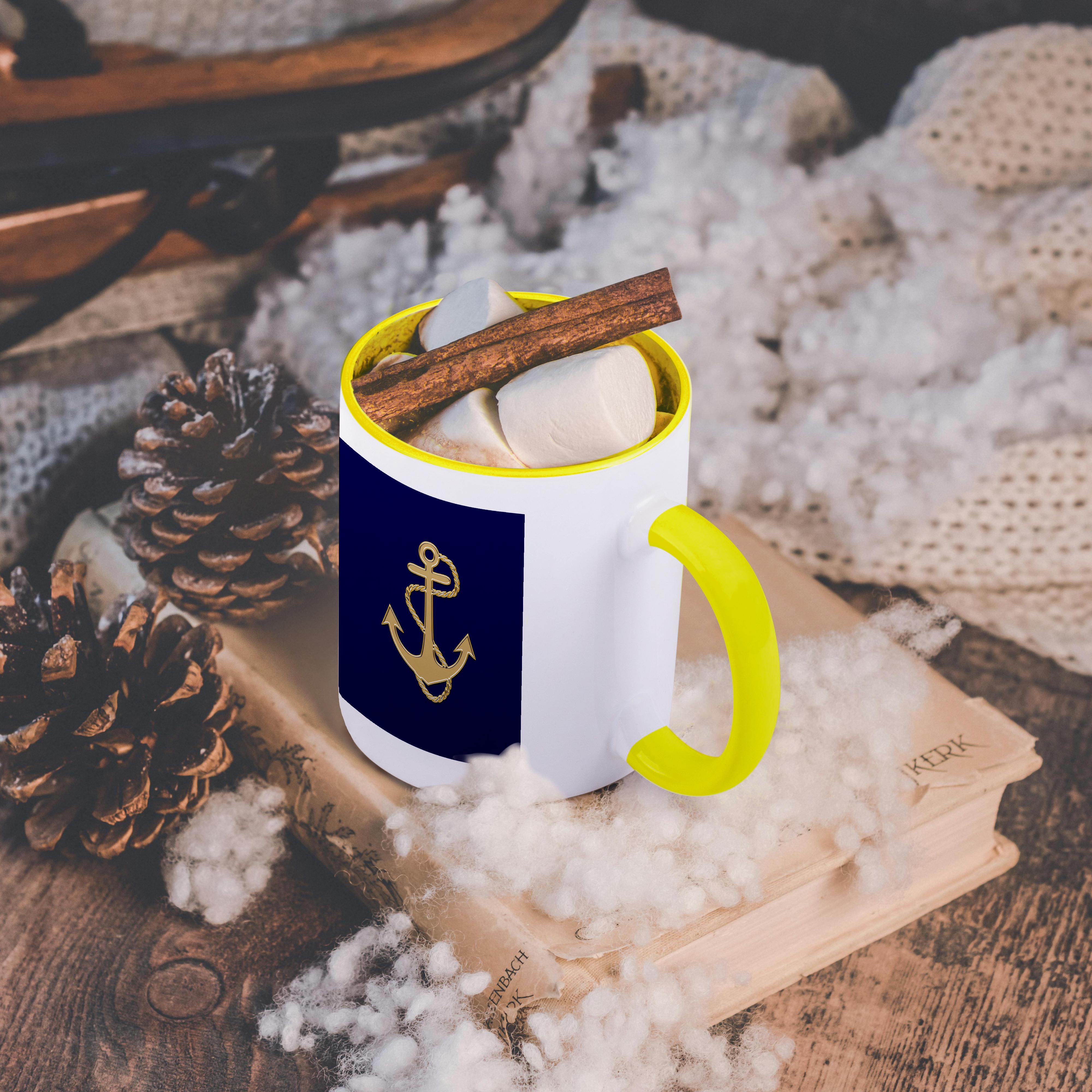 3dRose, Image of Popular Gold Anchor With Chain On Navy Blue, Mug - Picture 40 of 99