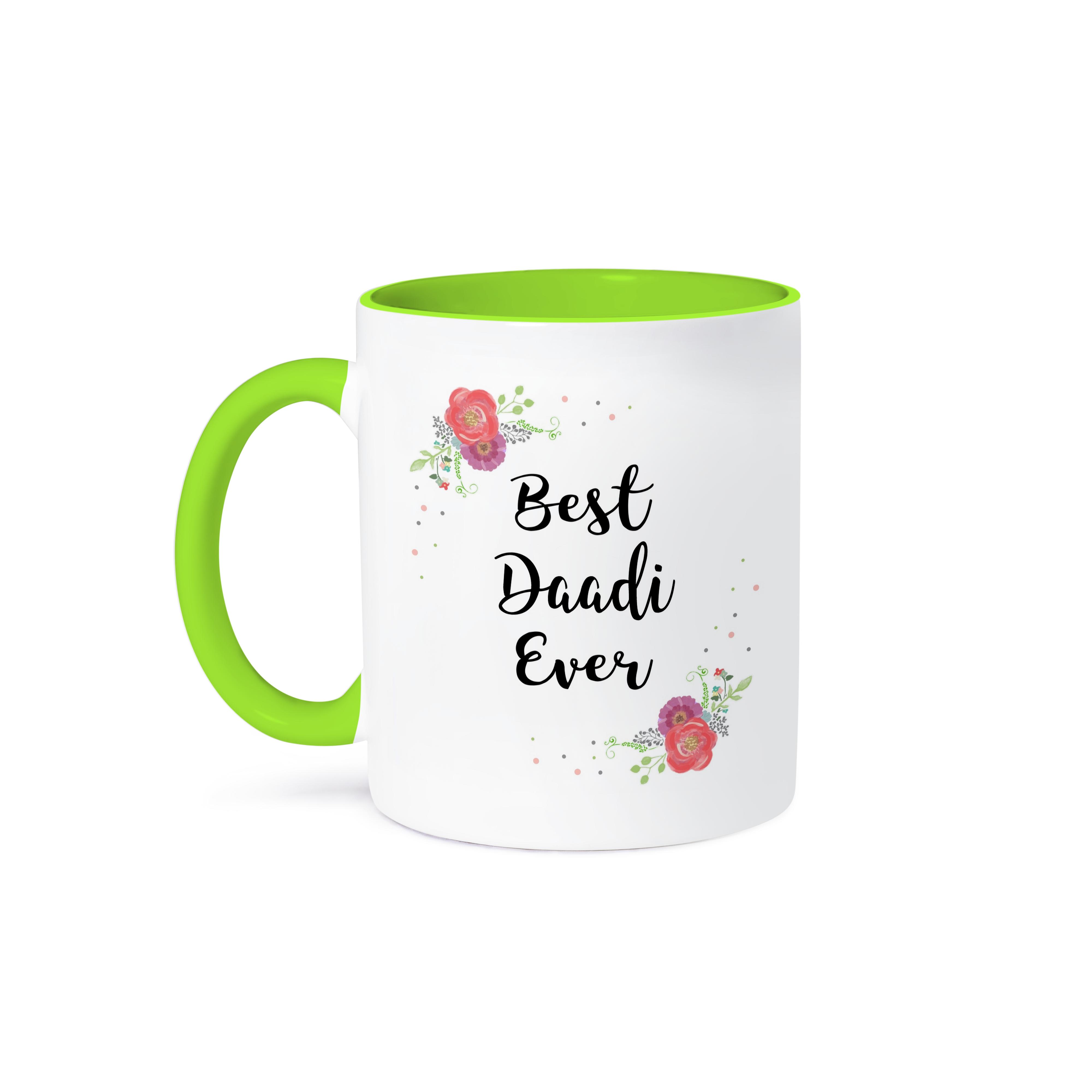 3dRose, Floral Best Daadi Ever pretty watercolor pink flowers Grandma love, Mug - Imagen 79 de 99