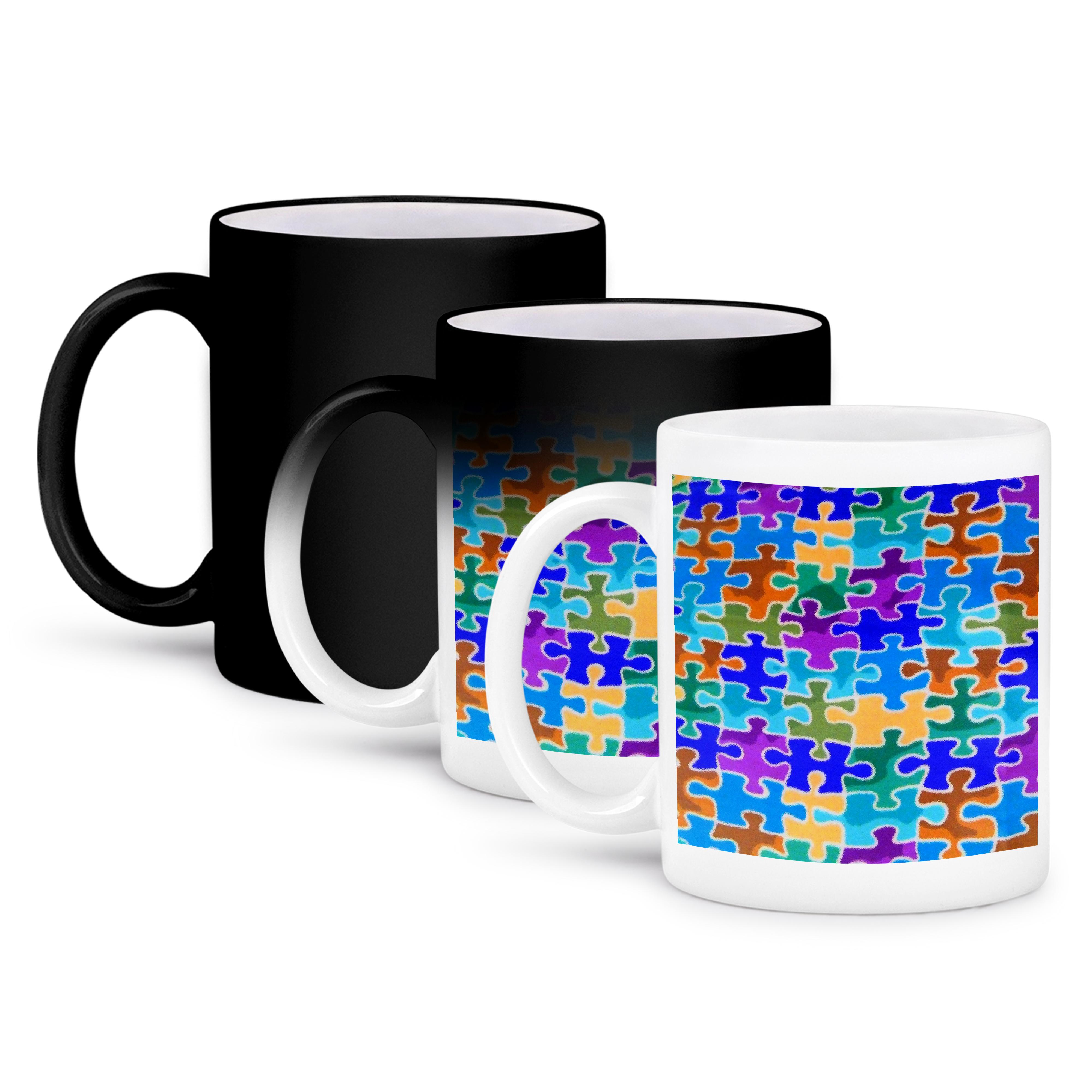 3dRose, Blue Violet Green Yellow Puzzle Pieces, Mug - Picture 64 of 99