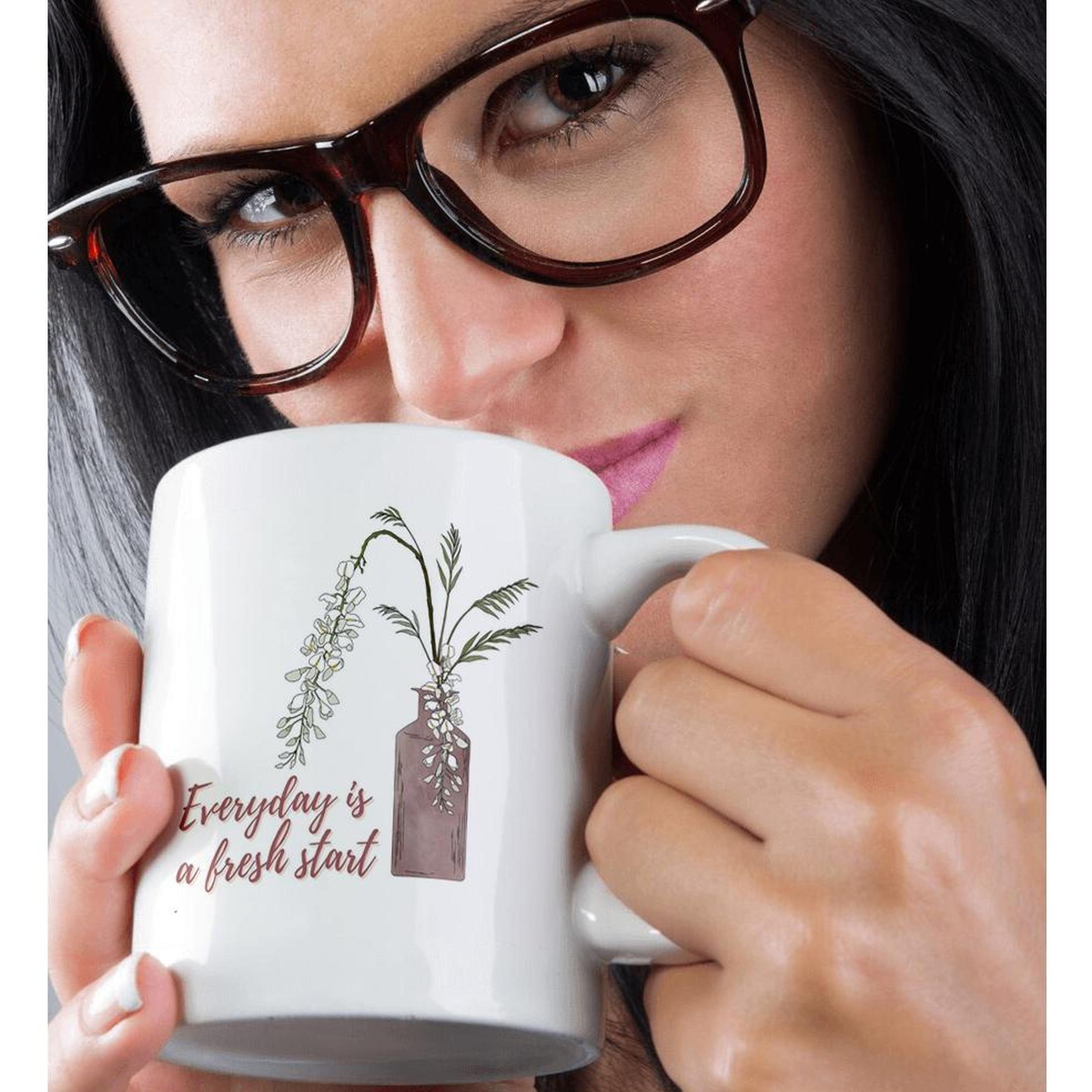 3dRose, Positive Quotes everyday is a fresh start, Mug - Bild 16 von 99