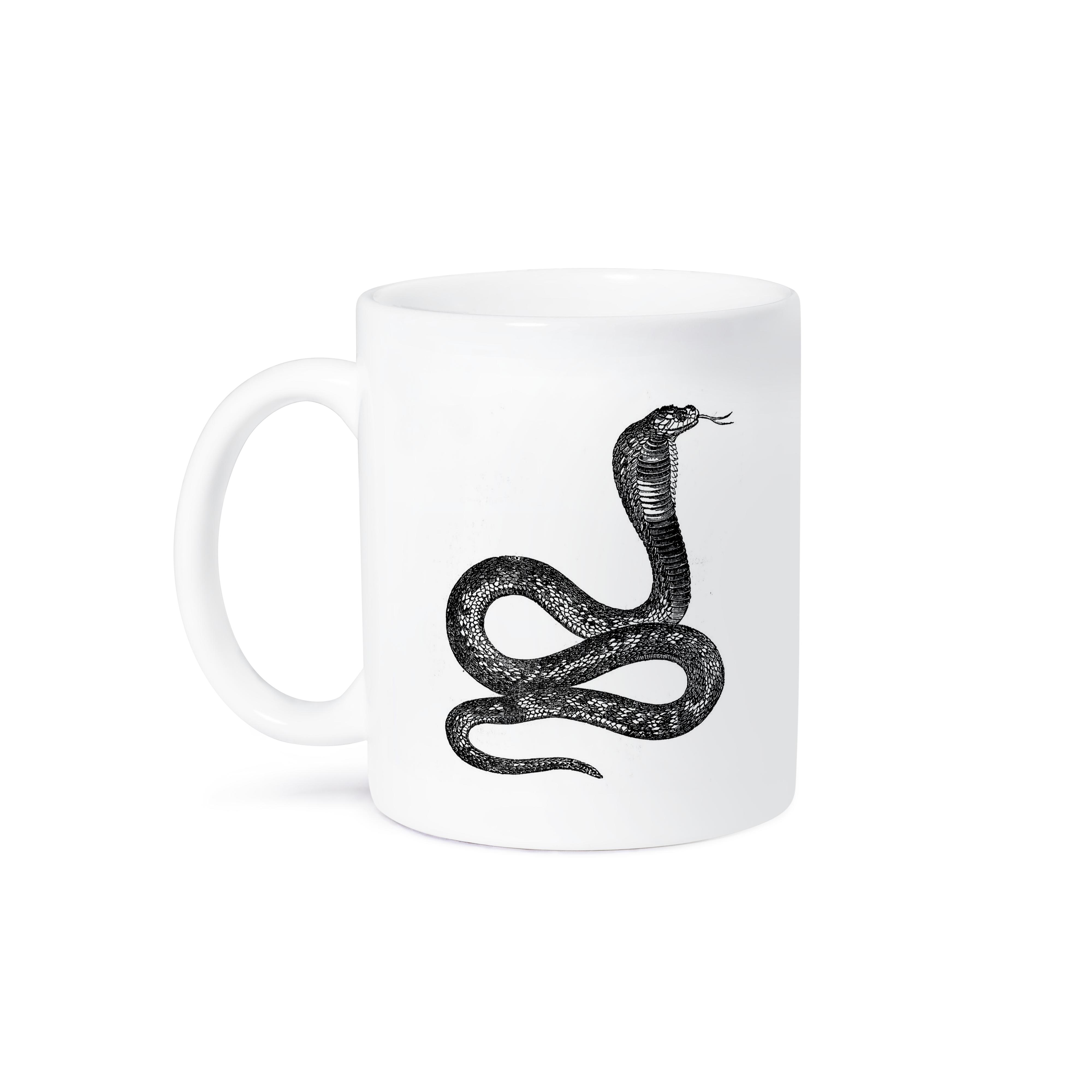 3dRose, Black and White Vintage Cobra Snake, Mug - Picture 29 of 99