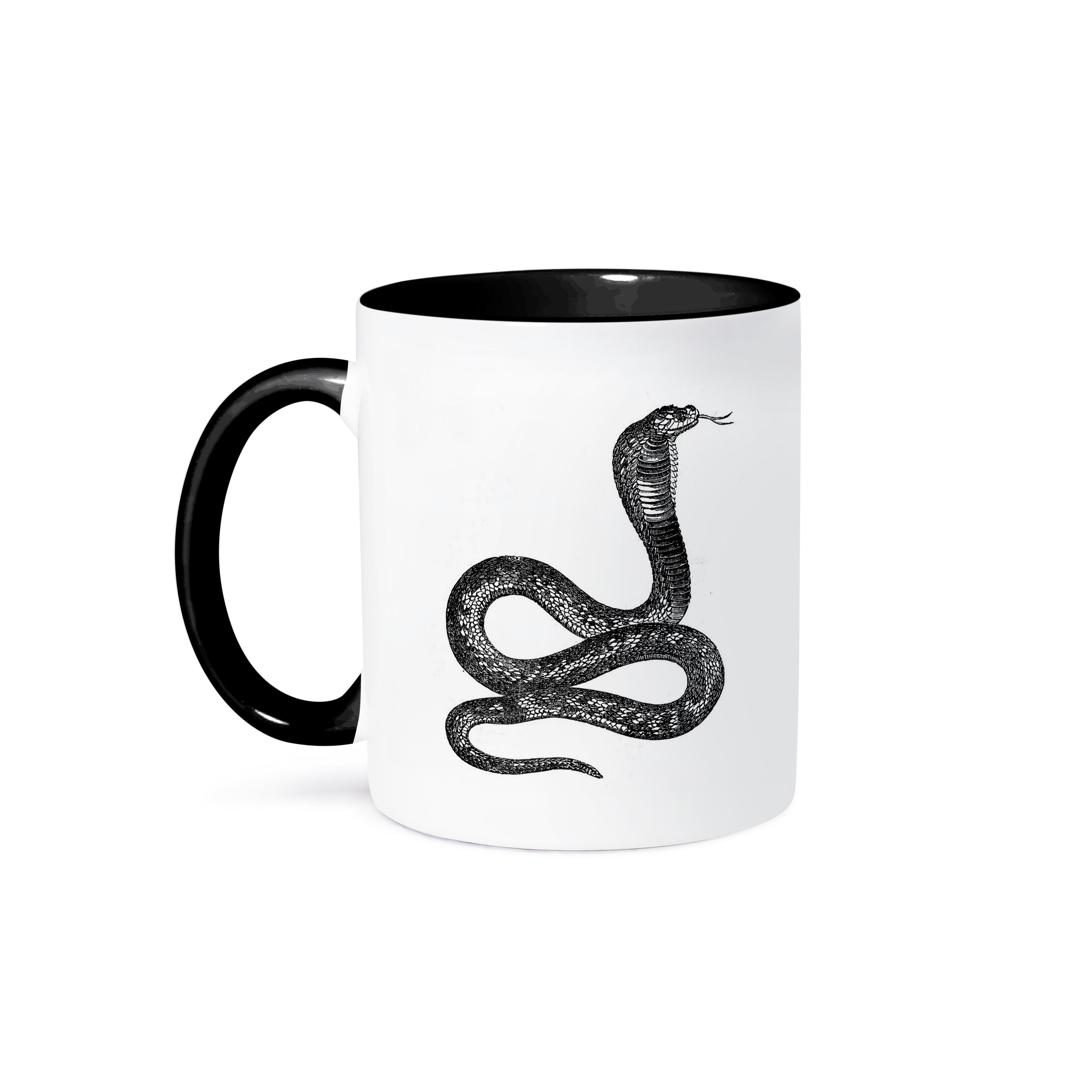 3dRose, Black and White Vintage Cobra Snake, Mug - Picture 15 of 99