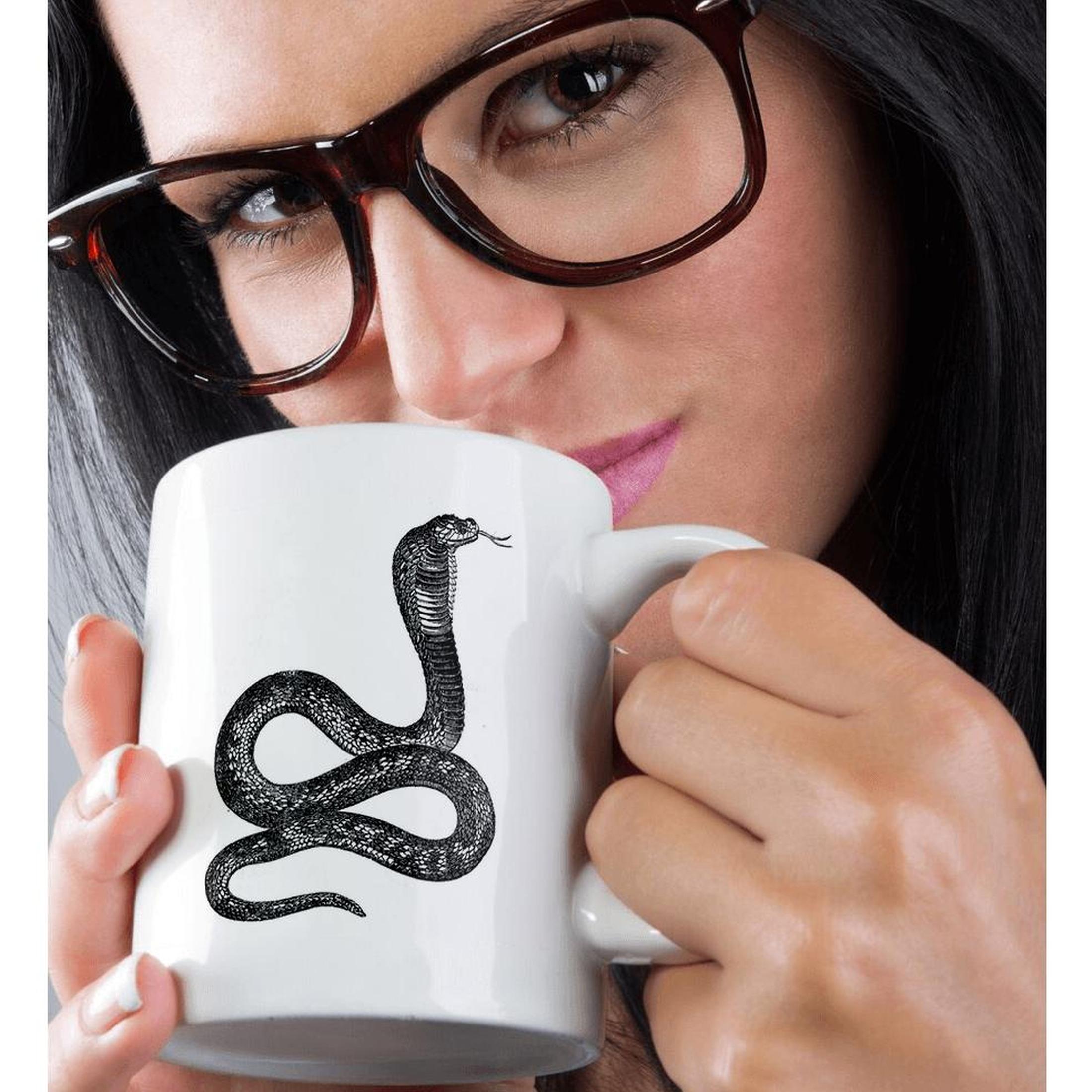 3dRose, Black and White Vintage Cobra Snake, Mug - Picture 30 of 99