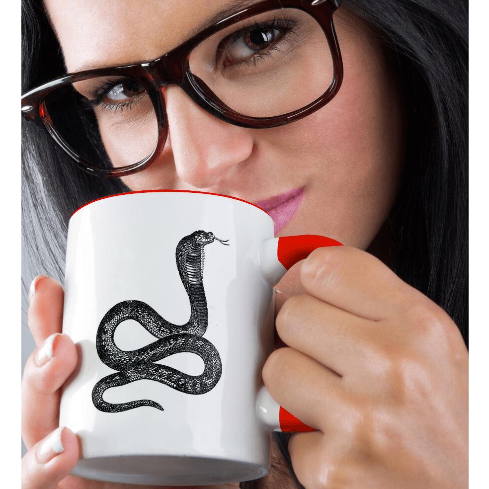 3dRose, Black and White Vintage Cobra Snake, Mug - Picture 9 of 99