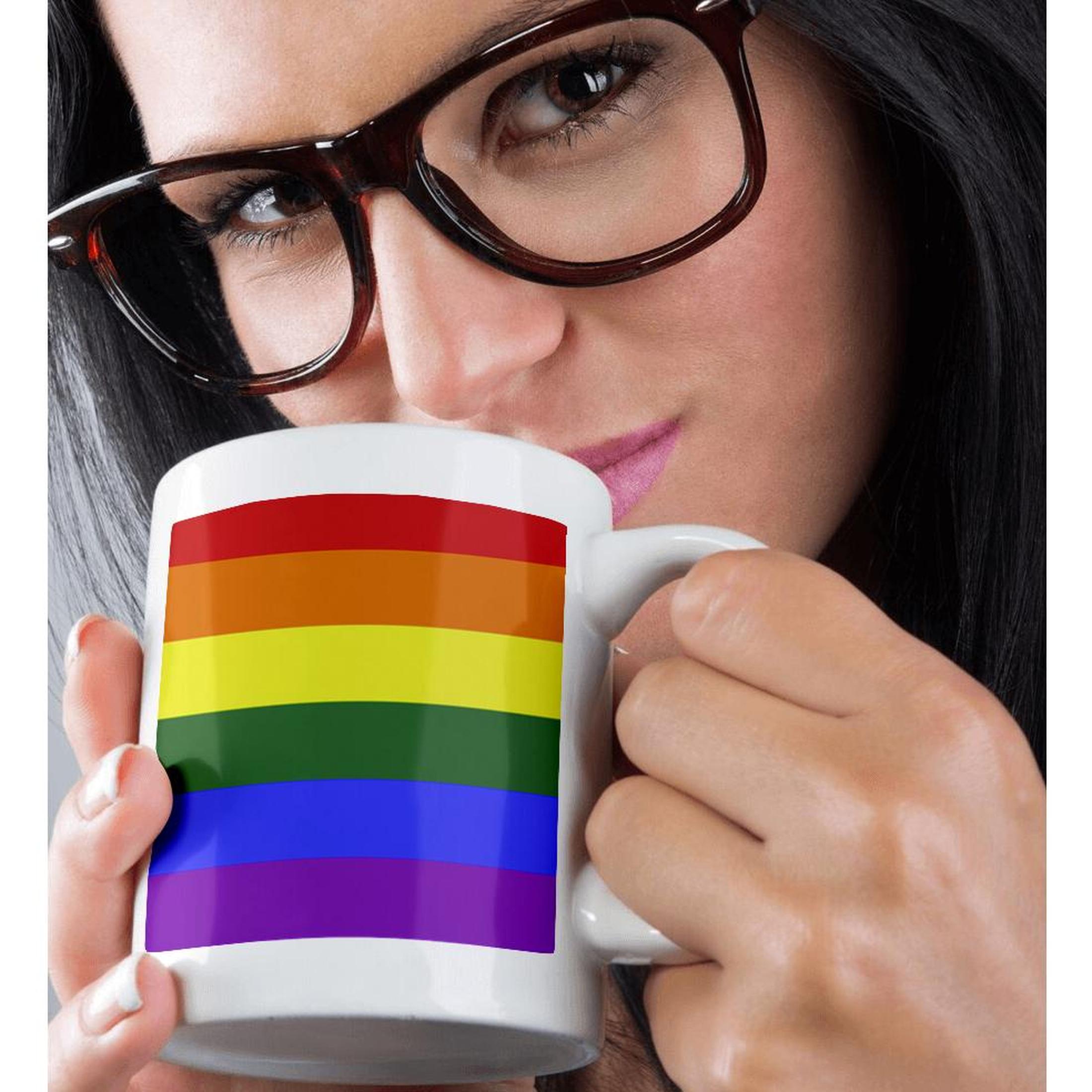 3dRose, Rainbow Flag Gay Lesbian Pride Icon, Mug - Picture 30 of 99