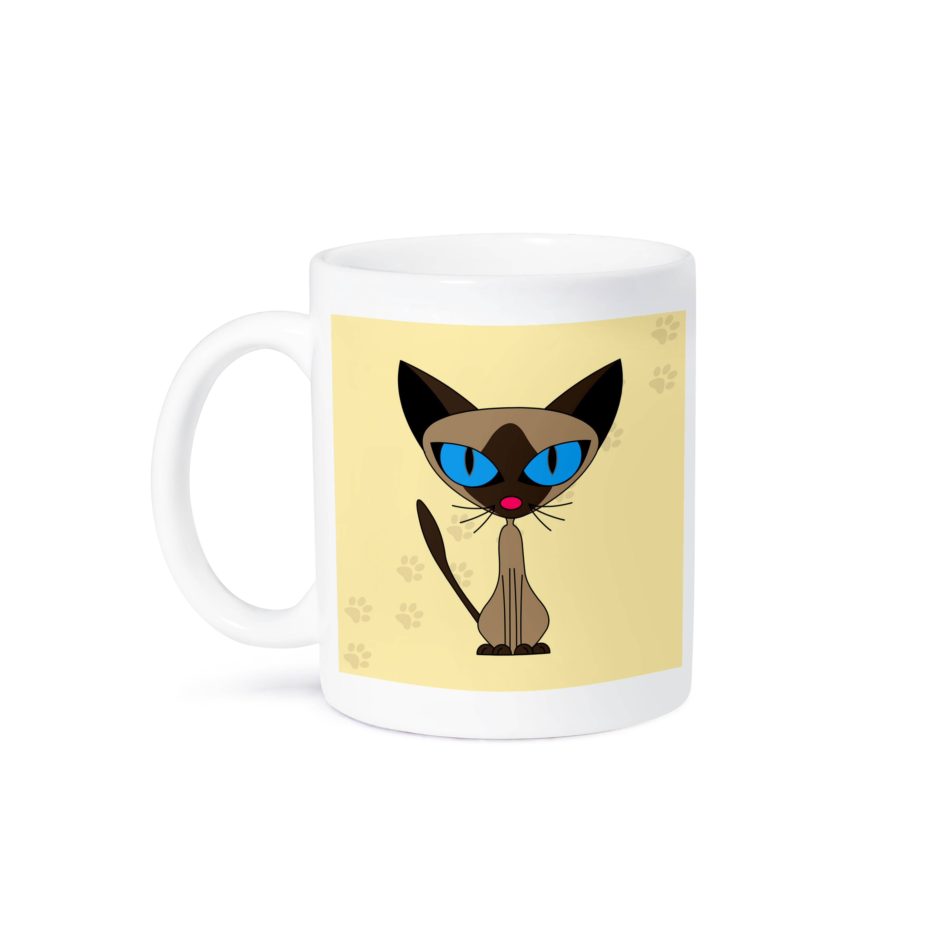 3dRose, Lindo Diseño Estampado Pata de Gato Siamés, Taza - Imagen 15 de 99
