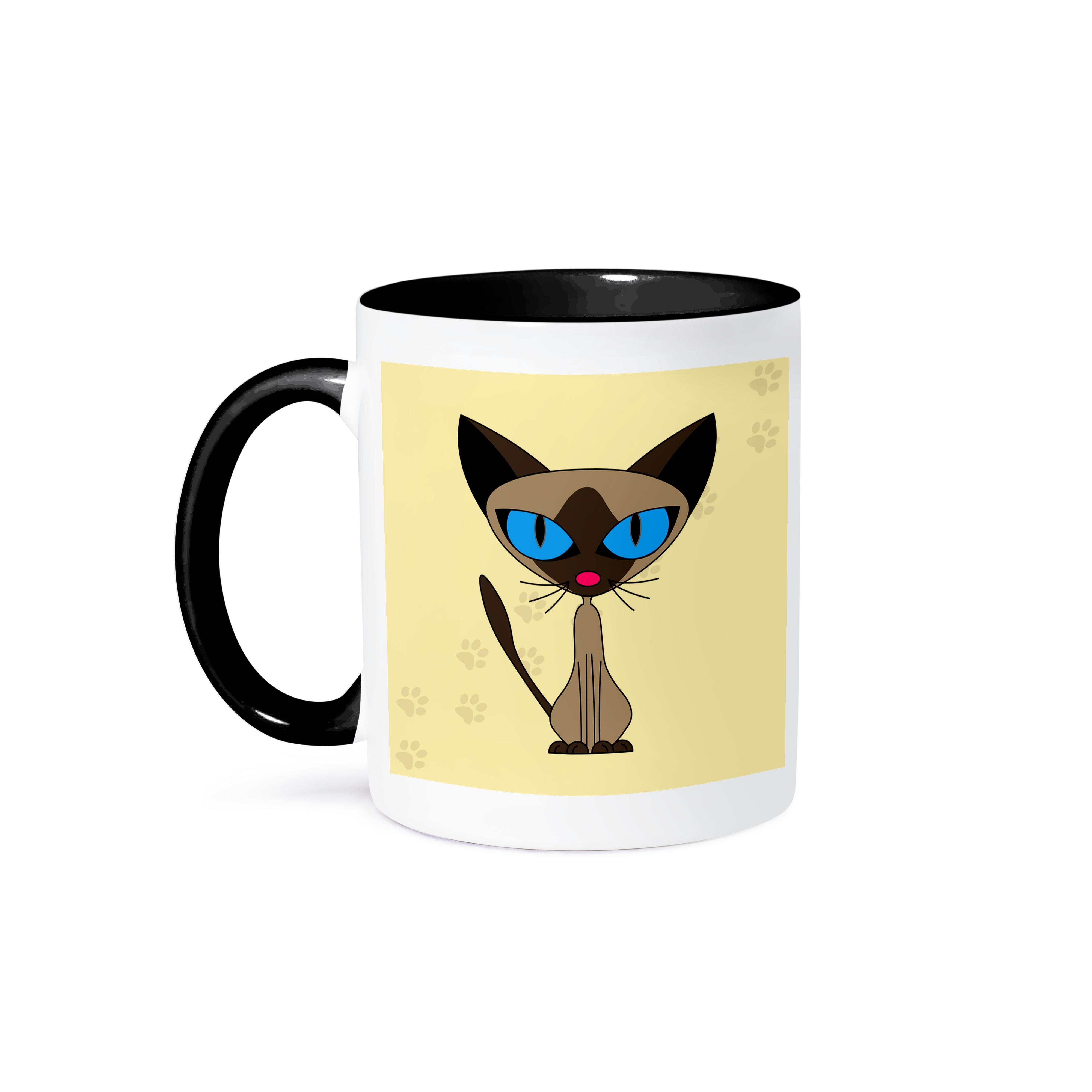 3dRose, Lindo Diseño Estampado Pata de Gato Siamés, Taza - Imagen 22 de 99
