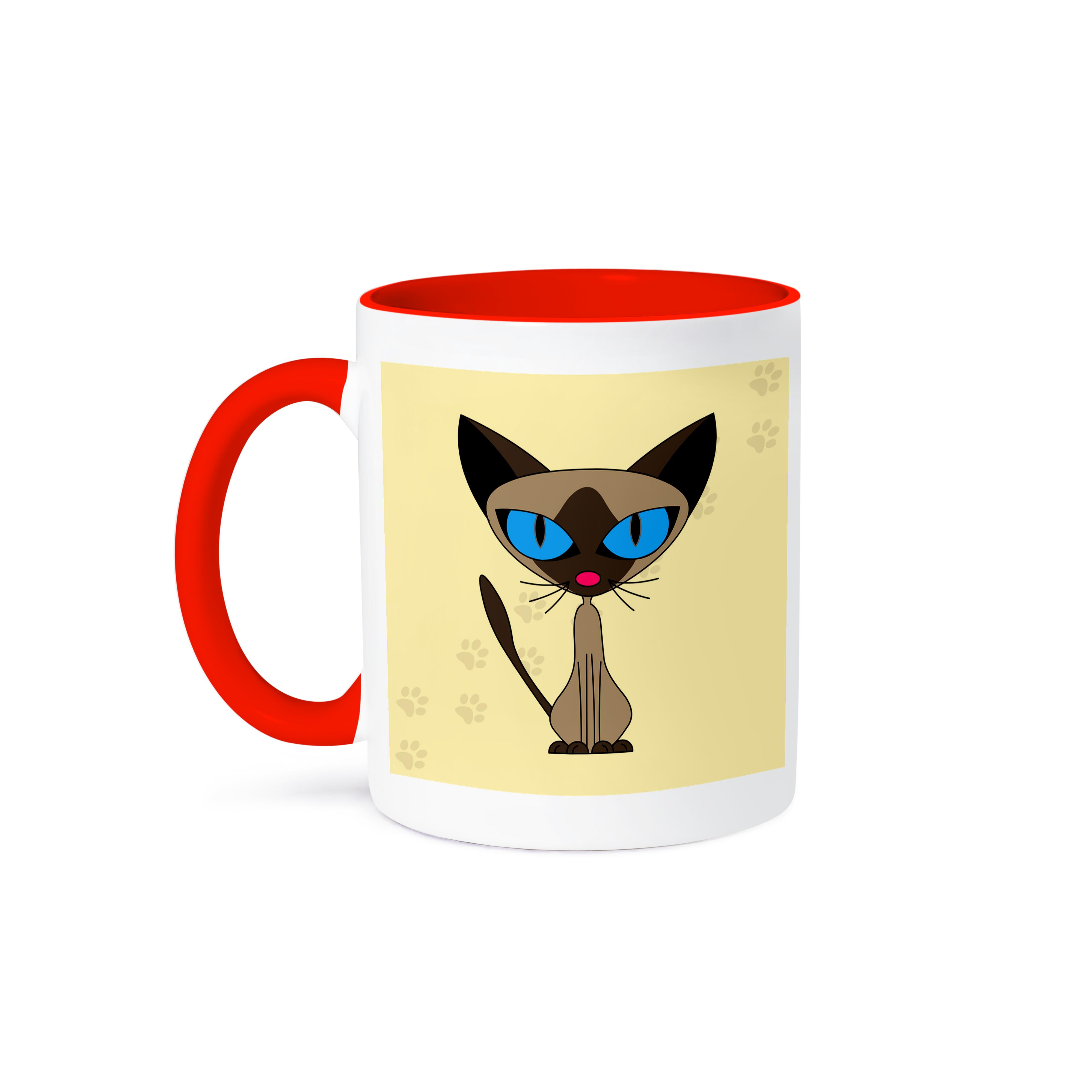 3dRose, Lindo Diseño Estampado Pata de Gato Siamés, Taza - Imagen 29 de 99